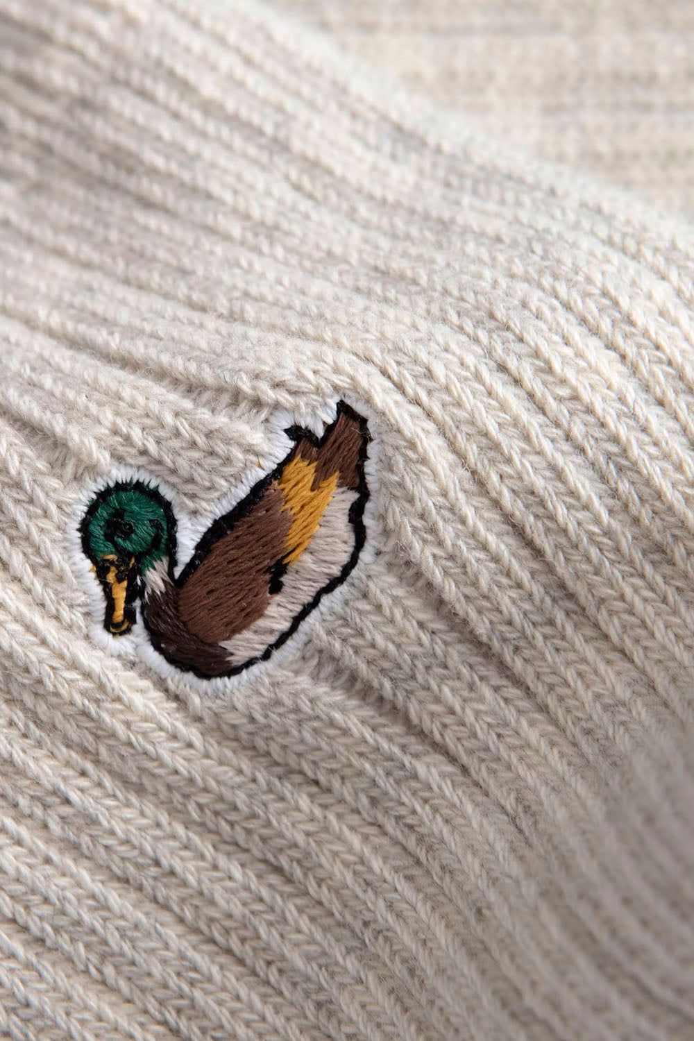 EDMMOND - DUCK SOCKS - PLAIN LIGHT GREY MELANGE