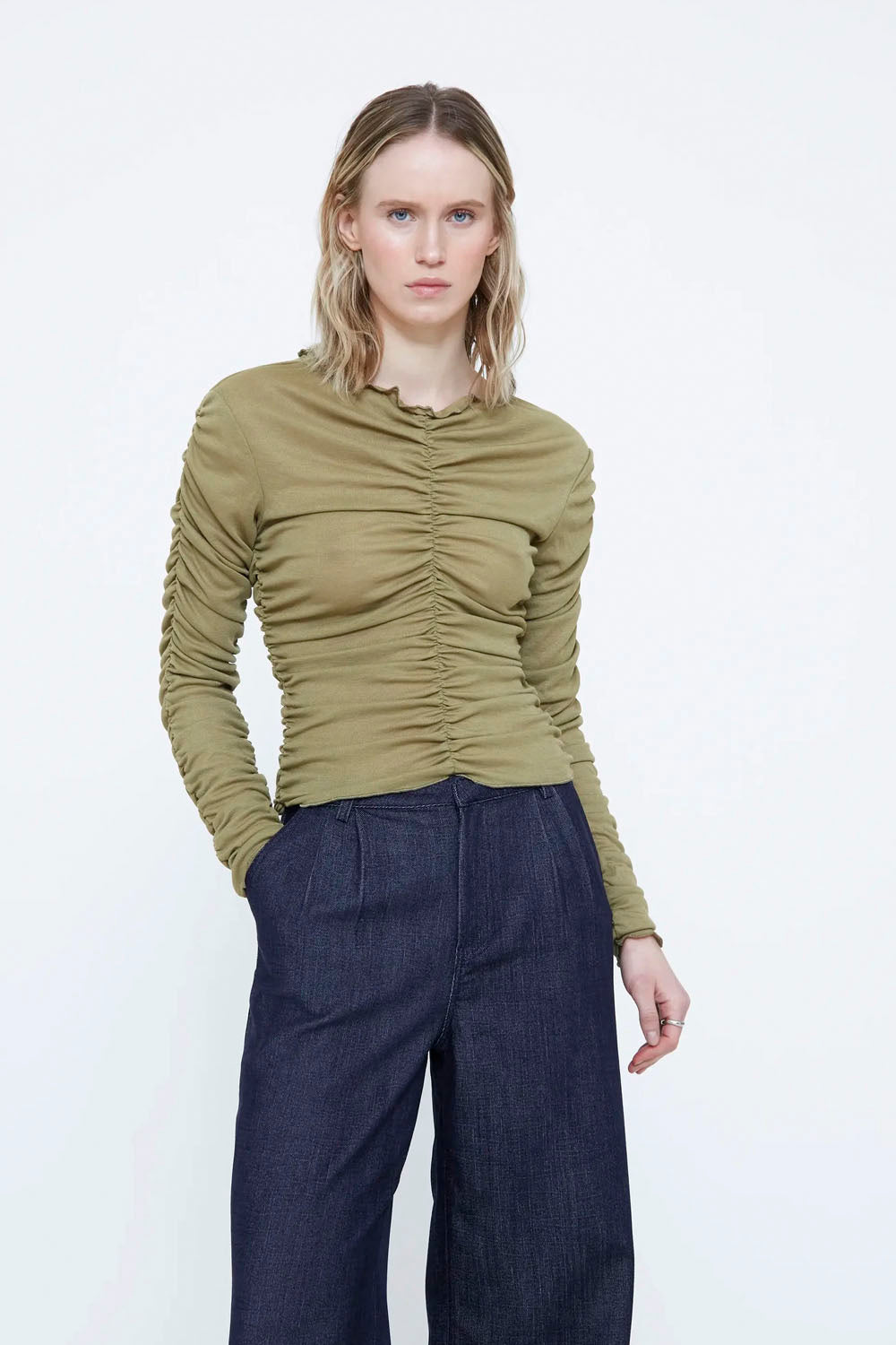 WILD PONY - PLEATED LONG SLEEVE TEE