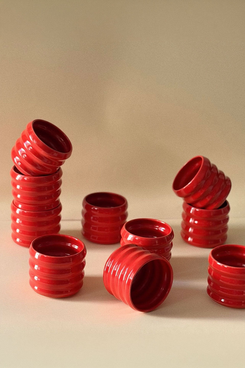 LUZ CERAMICS - RED IRREGULAR CUP