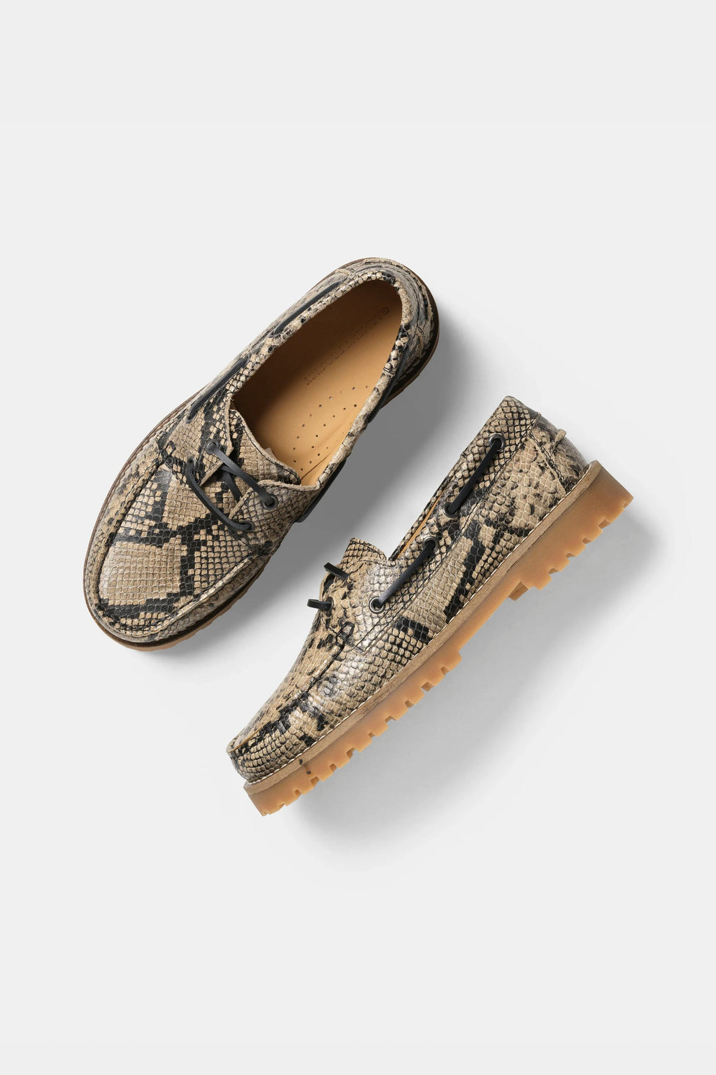GARMENT PROJECT - OLLIE BOAT SHOE - EARTH SNAKE LEATHER - WOMAN