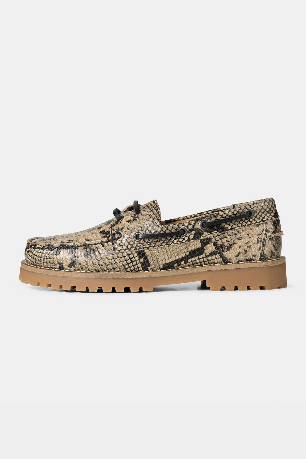 GARMENT PROJECT - OLLIE BOAT SHOE - EARTH SNAKE LEATHER - WOMAN