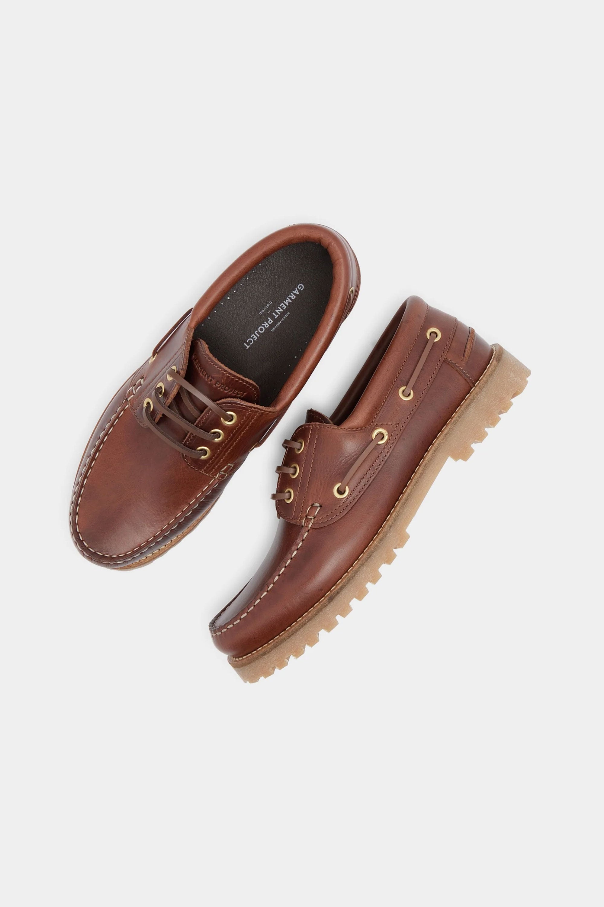 GARMENT PROJECT - OLLIE BOAT SHOE - BROWN LEATHER - WOMAN