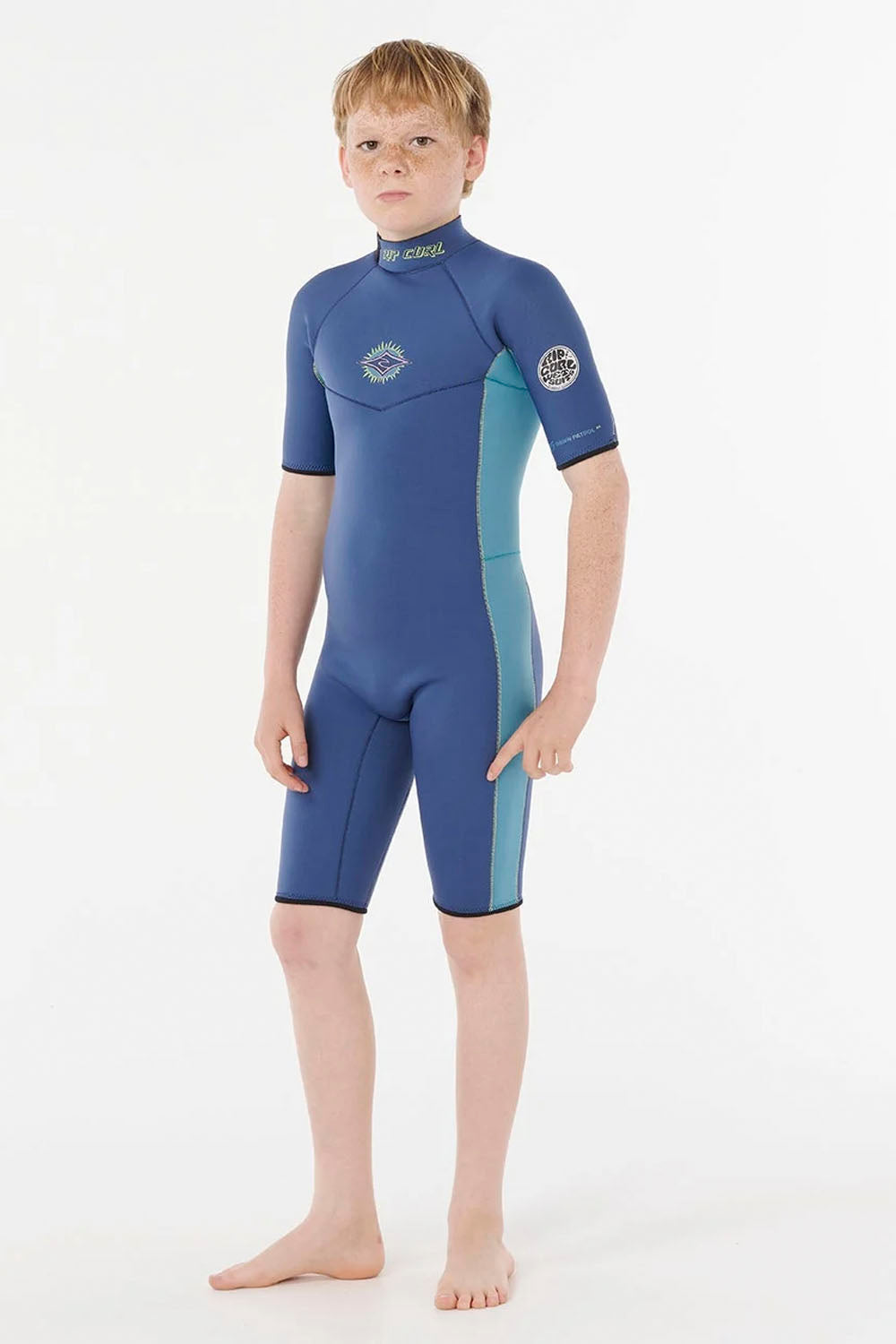 RIP CURL - DAWN PATROL - 2MM - BACK ZIP - LIGHT NAVY - KIDS