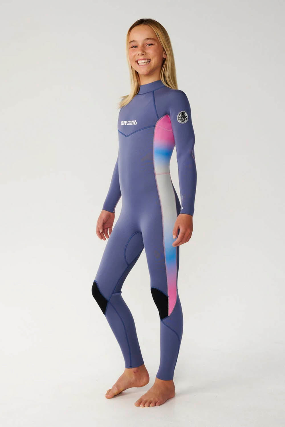 RIP CURL - DAWN PATROL - 3/2MM - BACK ZIP - GREY BLUE - KIDS