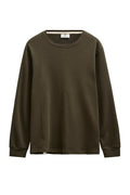 ANERKJENDT - AKKIKKI WAFFLE LONG SLEEVE TEE - FOREST NIGHT