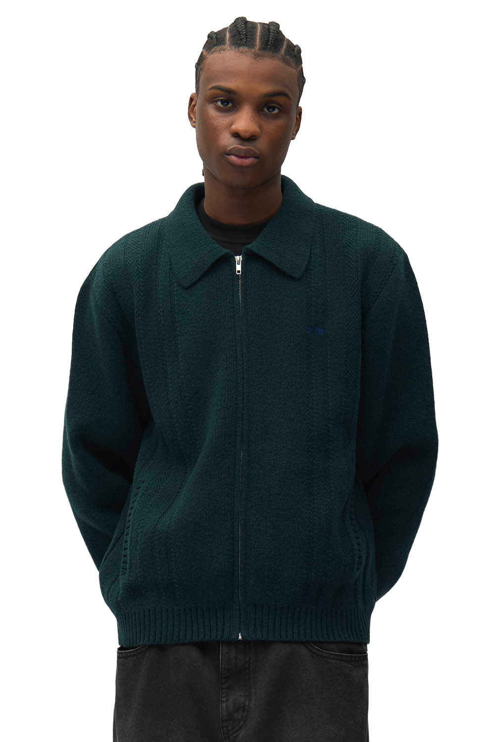 ARTE - CABLE KNIT ZIP CARDIGAN