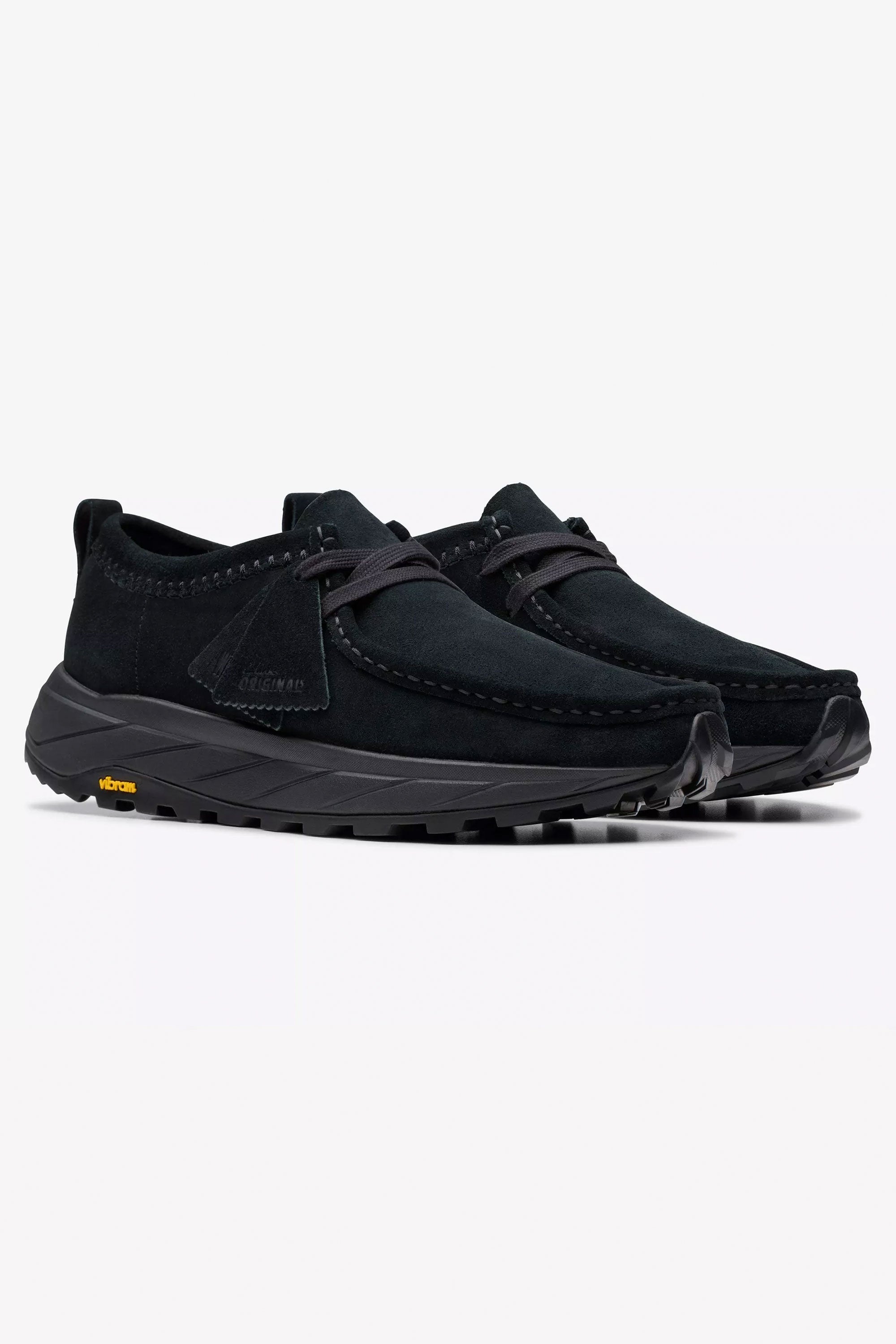 CLARKS - WALLA EDEN LO - BLACK SUEDE - MAN