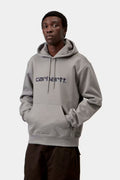 CARHARTT WIP - HOODED CARHARTT SWEAT - SHADY GREY/DARK NAVY