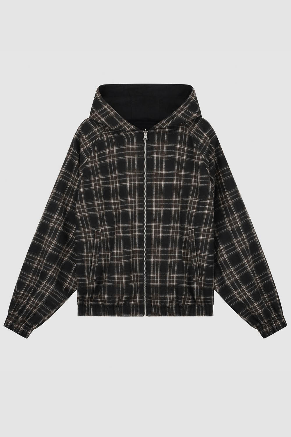ARTE - REVERSIBLE PLAID HOODED JACKET