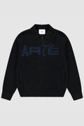 ARTE - STENCIL ZIP CARDIGAN - BLACK