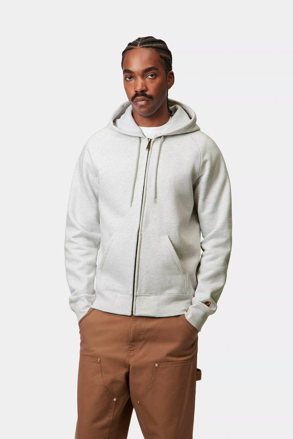 CARHARTT WIP - HOODED CHASE JACKET - ASH HEATHER