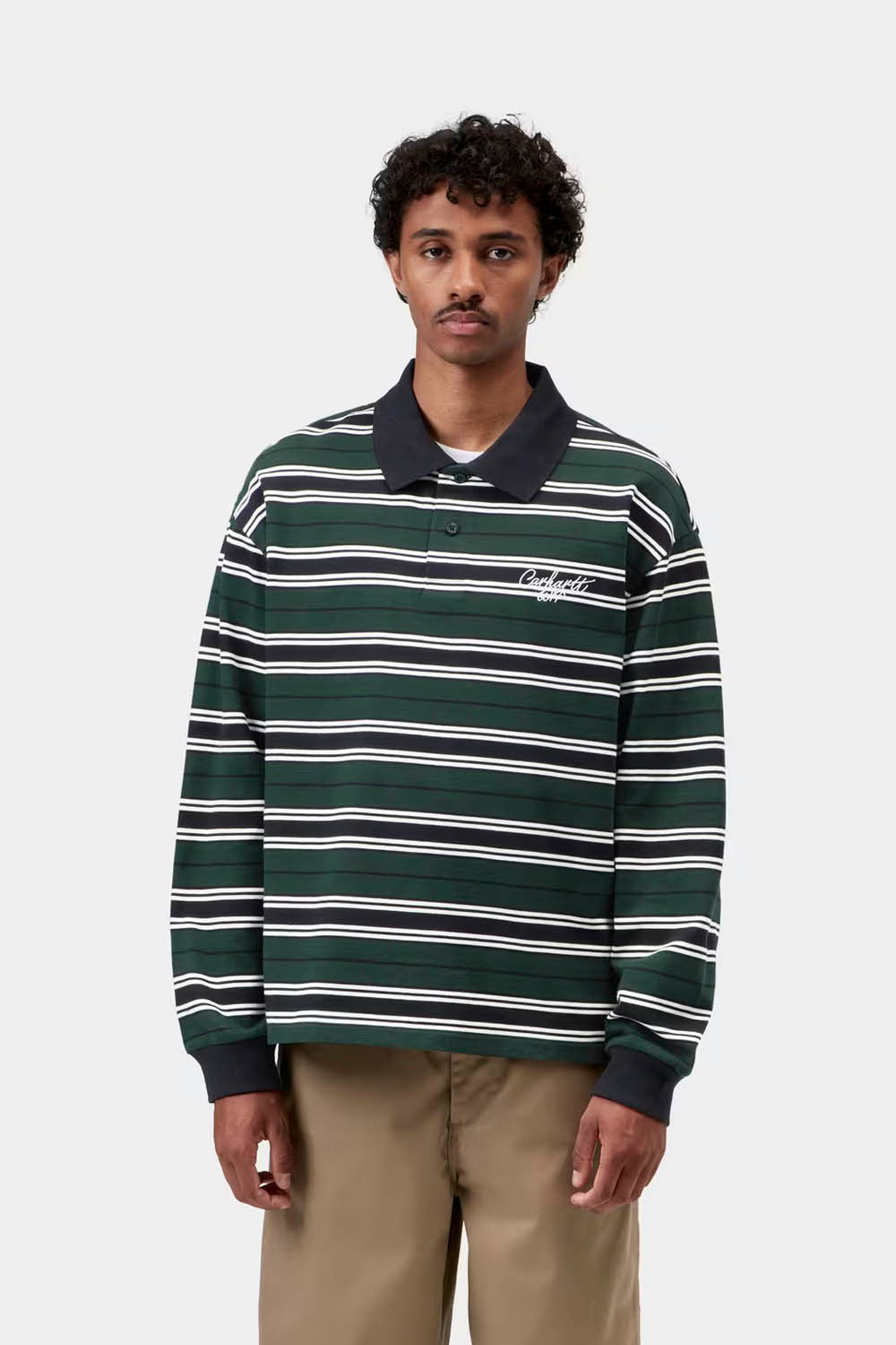 CARHARTT WIP - DEVITT RUGBY LONG SLEEVE SHIRT - DARK SCARAB