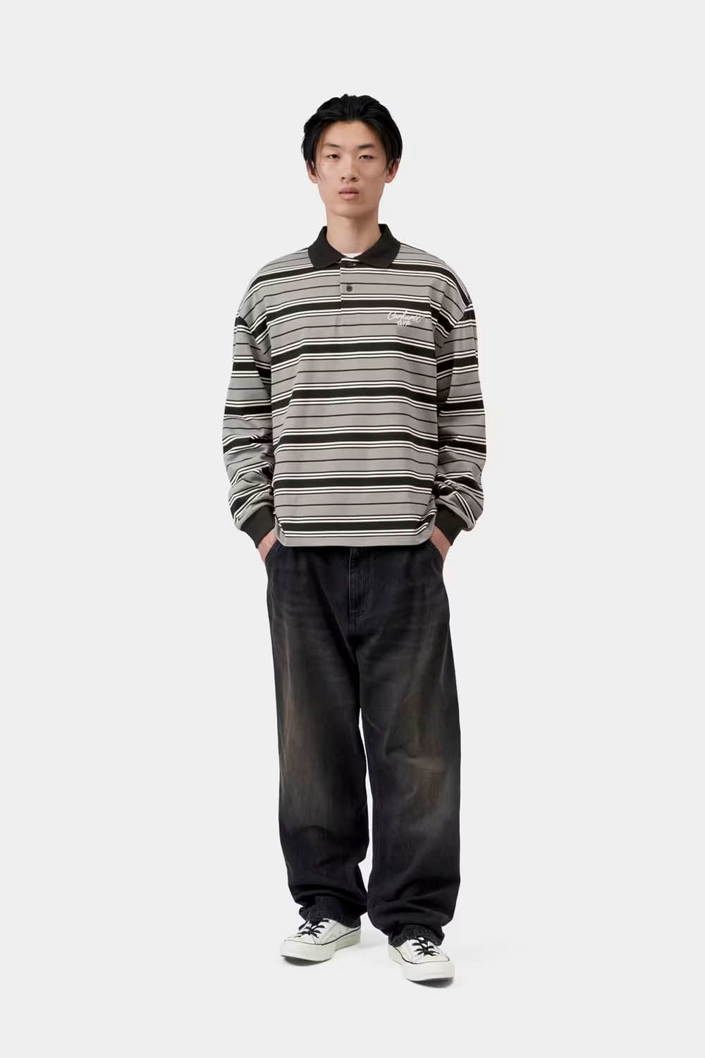 CARHARTT WIP - DEVITT RUGBY LONG SLEEVE SHIRT - SHADY GREY