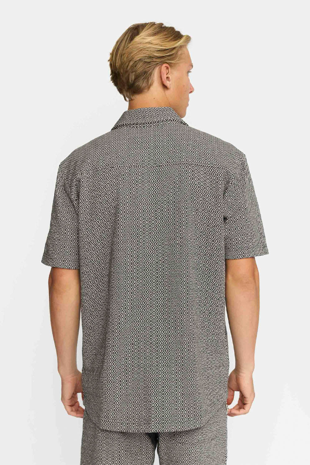 REVOLUTION - JACQUARD CUBAN SHIRT - BLACK