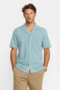 REVOLUTION - JACQUARD CUBAN SHIRT - DUST BLUE