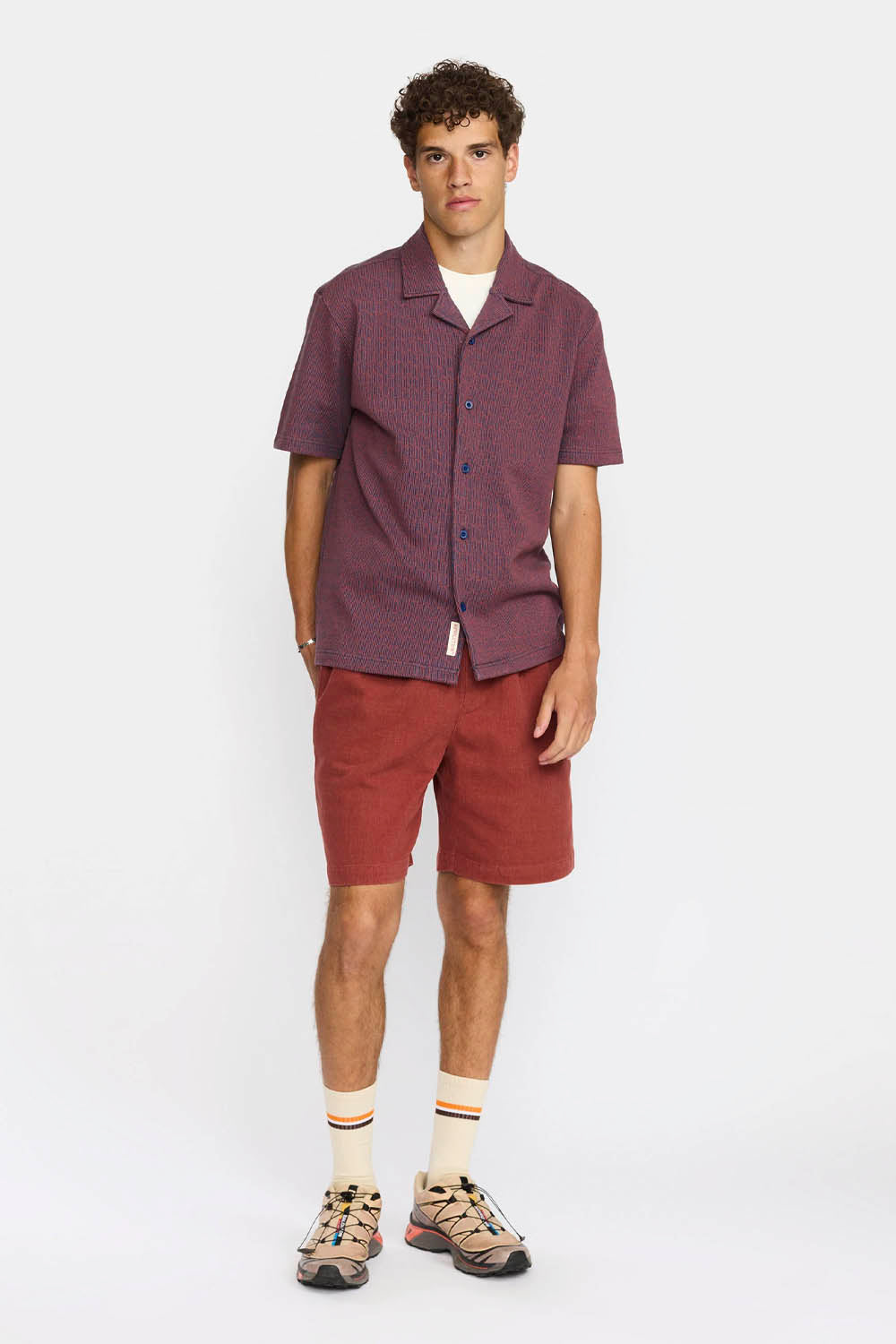 REVOLUTION - JACQUARD CUBAN SHIRT - NAVY