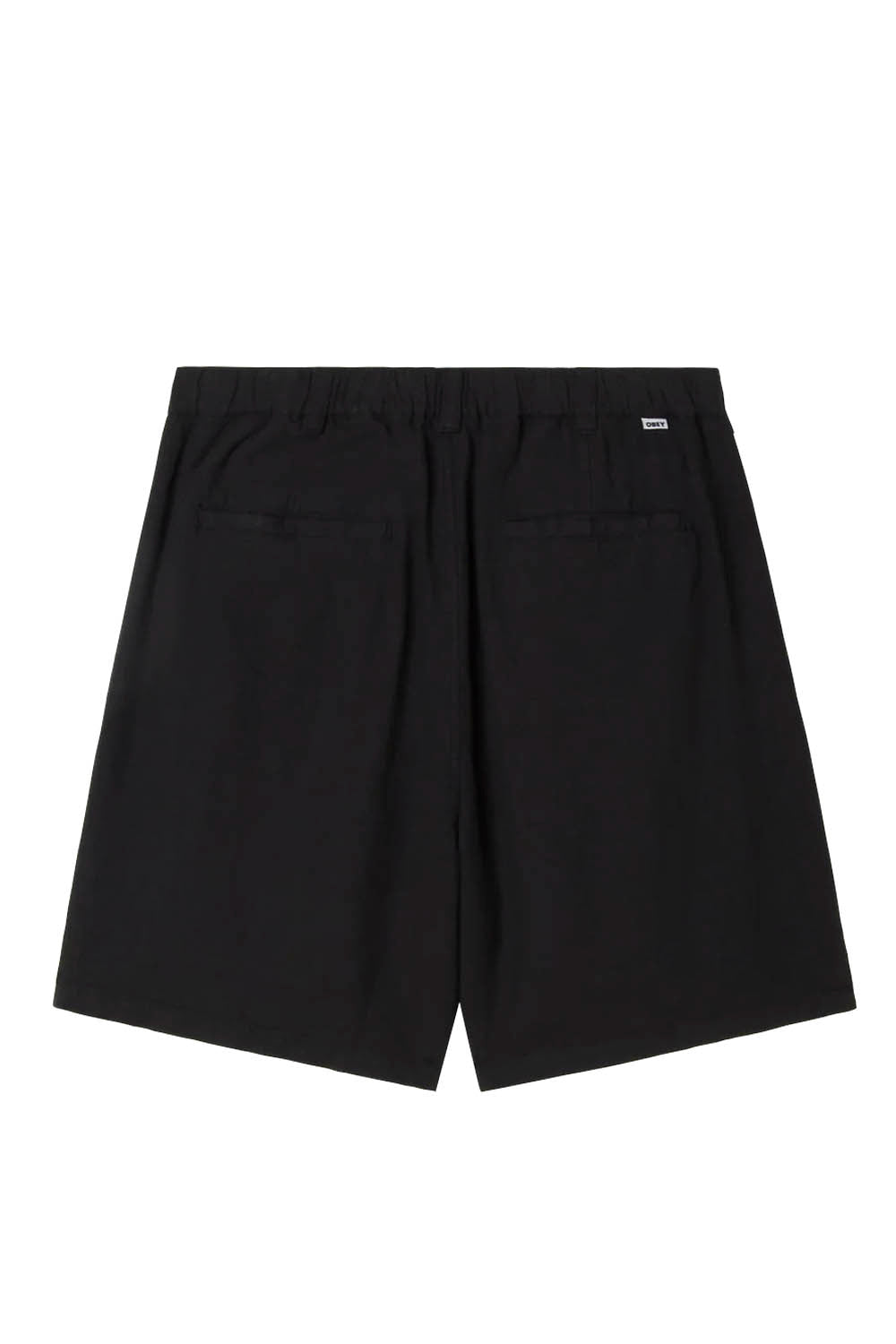 OBEY - FOSTER PLEATED LINEN SHORT - BLACK