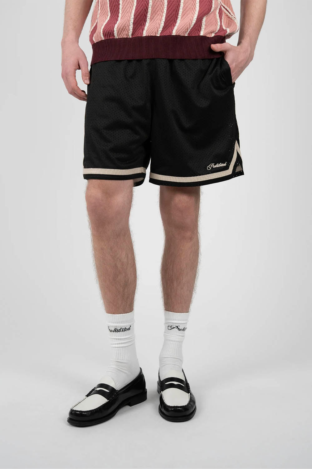 PROHIBITED - MESH BASKETBALL SHORTS - BLACK