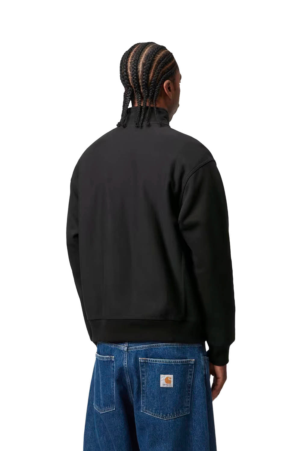CARHARTT WIP - HALF ZIP AMERICAN SCRIPT SWEAT - BLACK