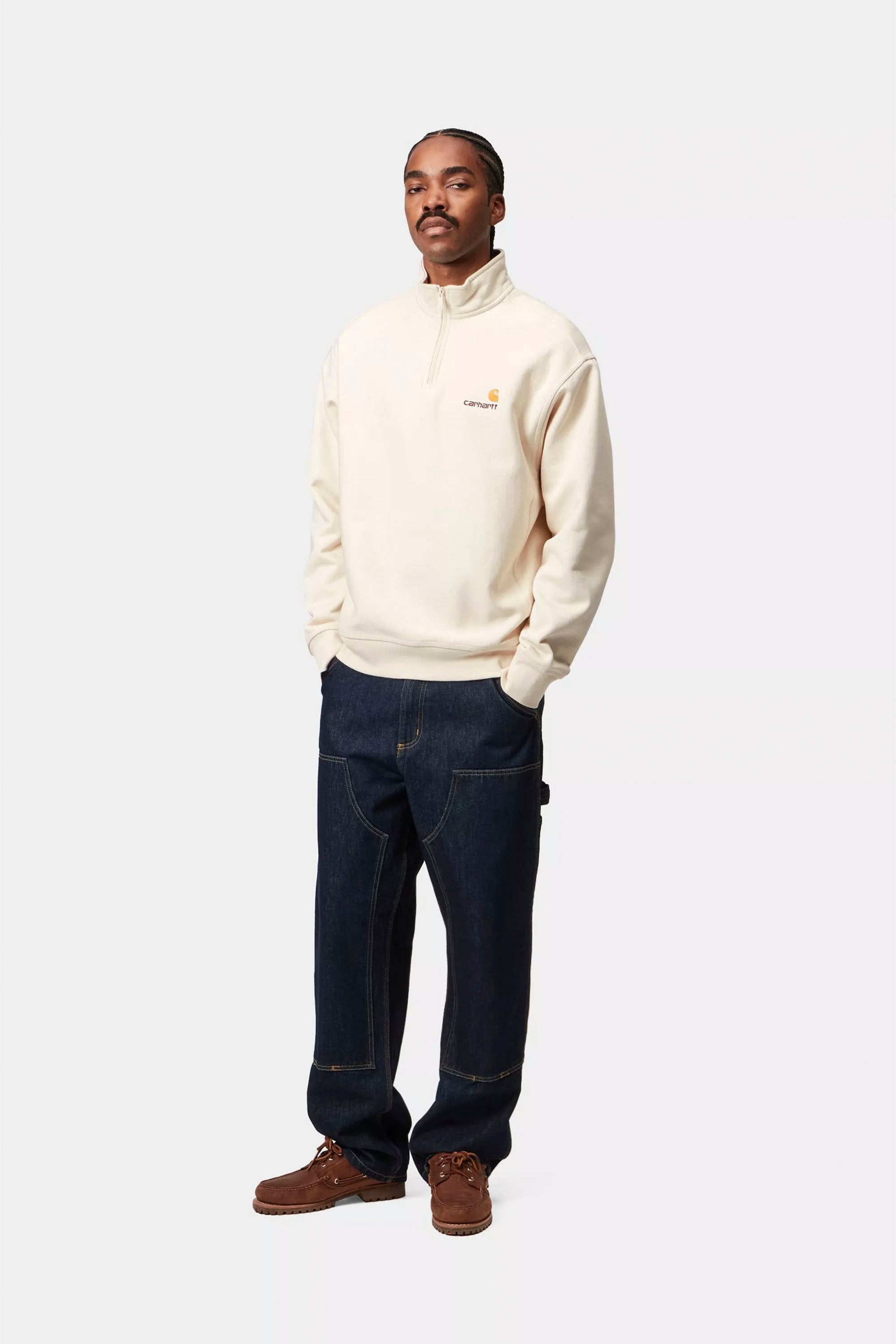 CARHARTT WIP - HALF ZIP AMERICAN SCRIPT SWEAT
