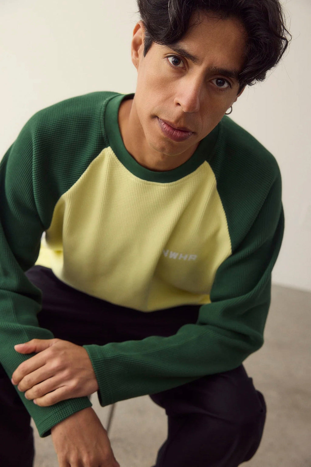 NOWHERE - GREEN WAFFLE CREWNECK