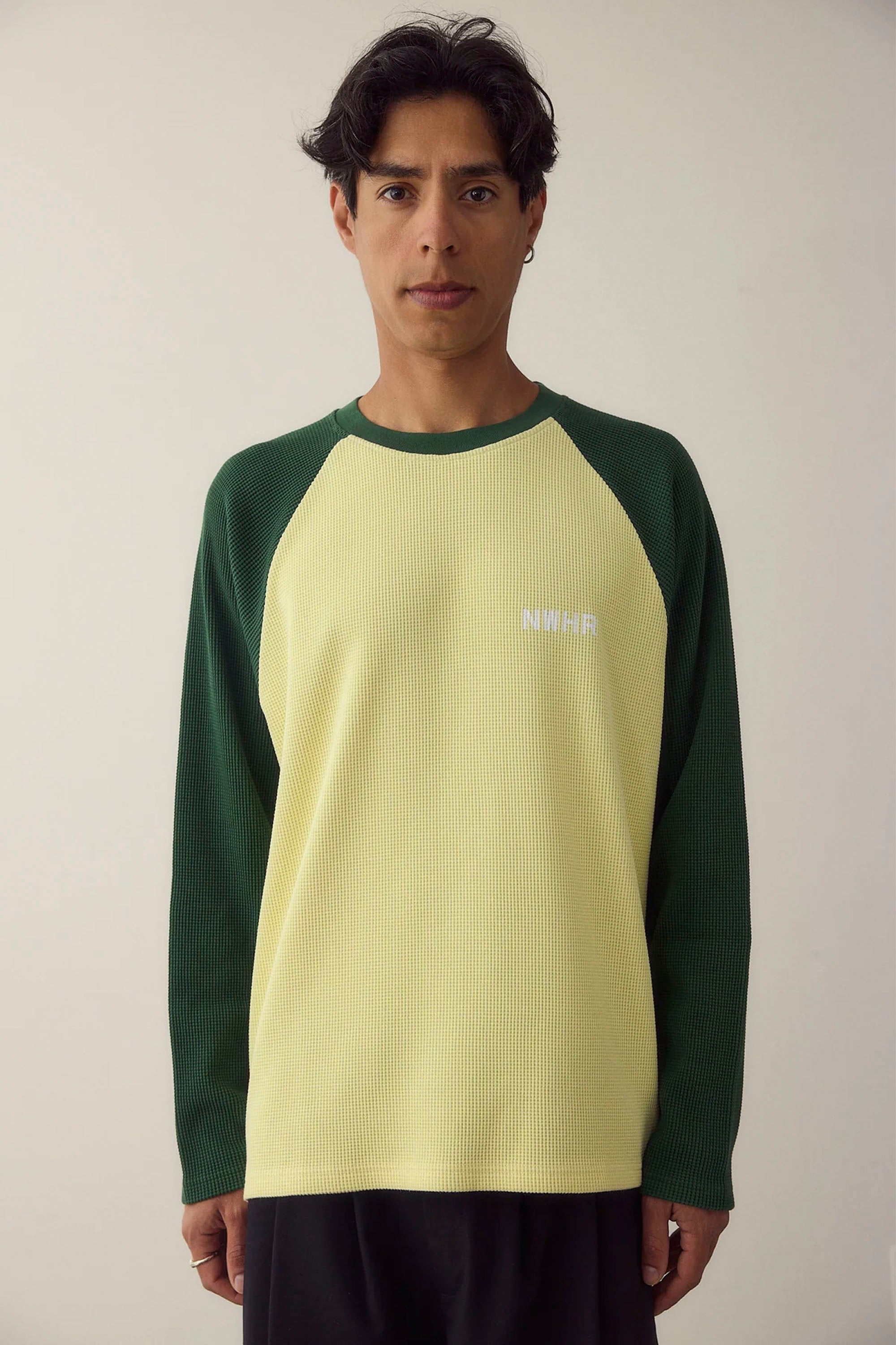 NOWHERE - GREEN WAFFLE CREWNECK
