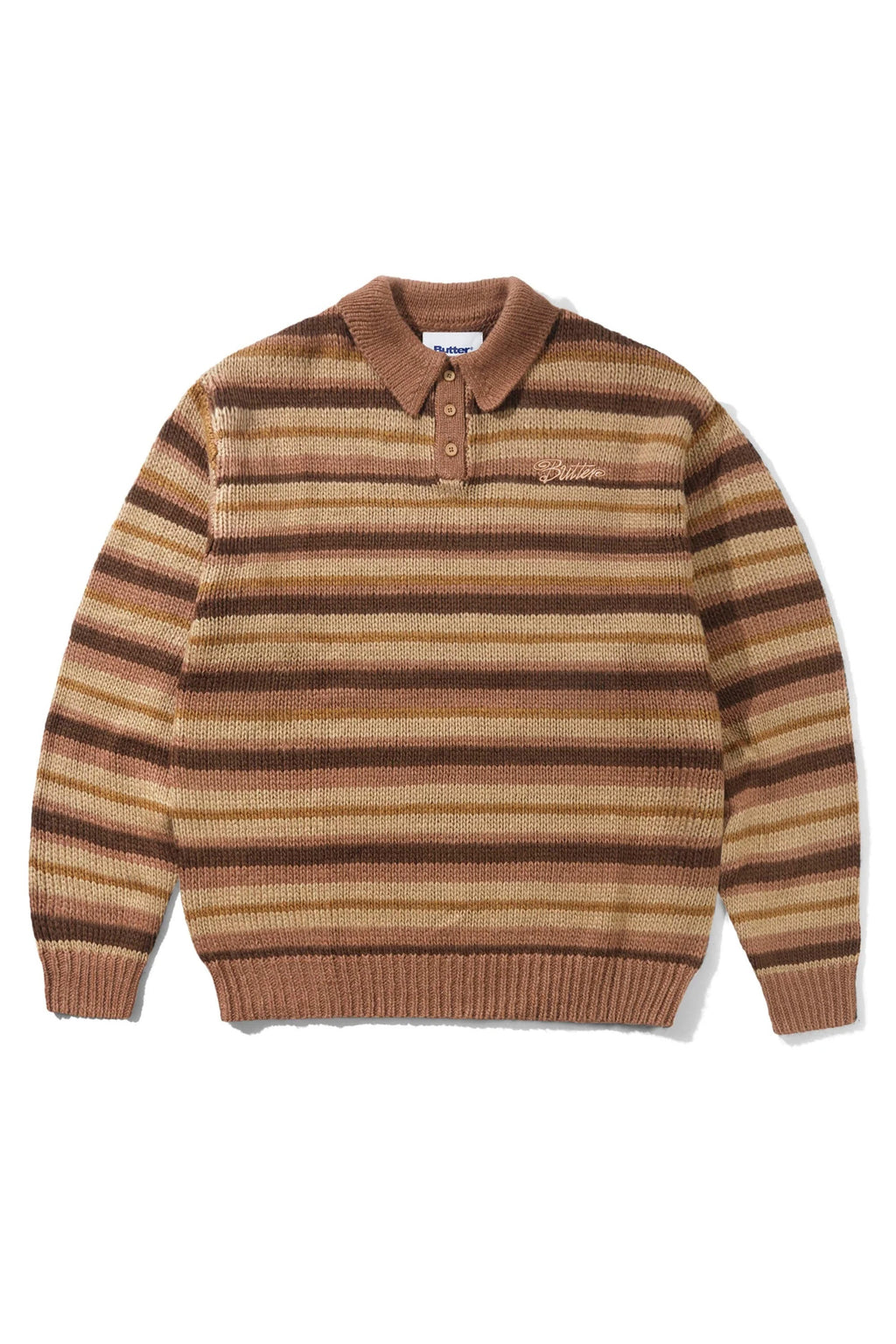 BUTTER - OMBRE STRIPE KNIT SWEATER - CHOCOLATE