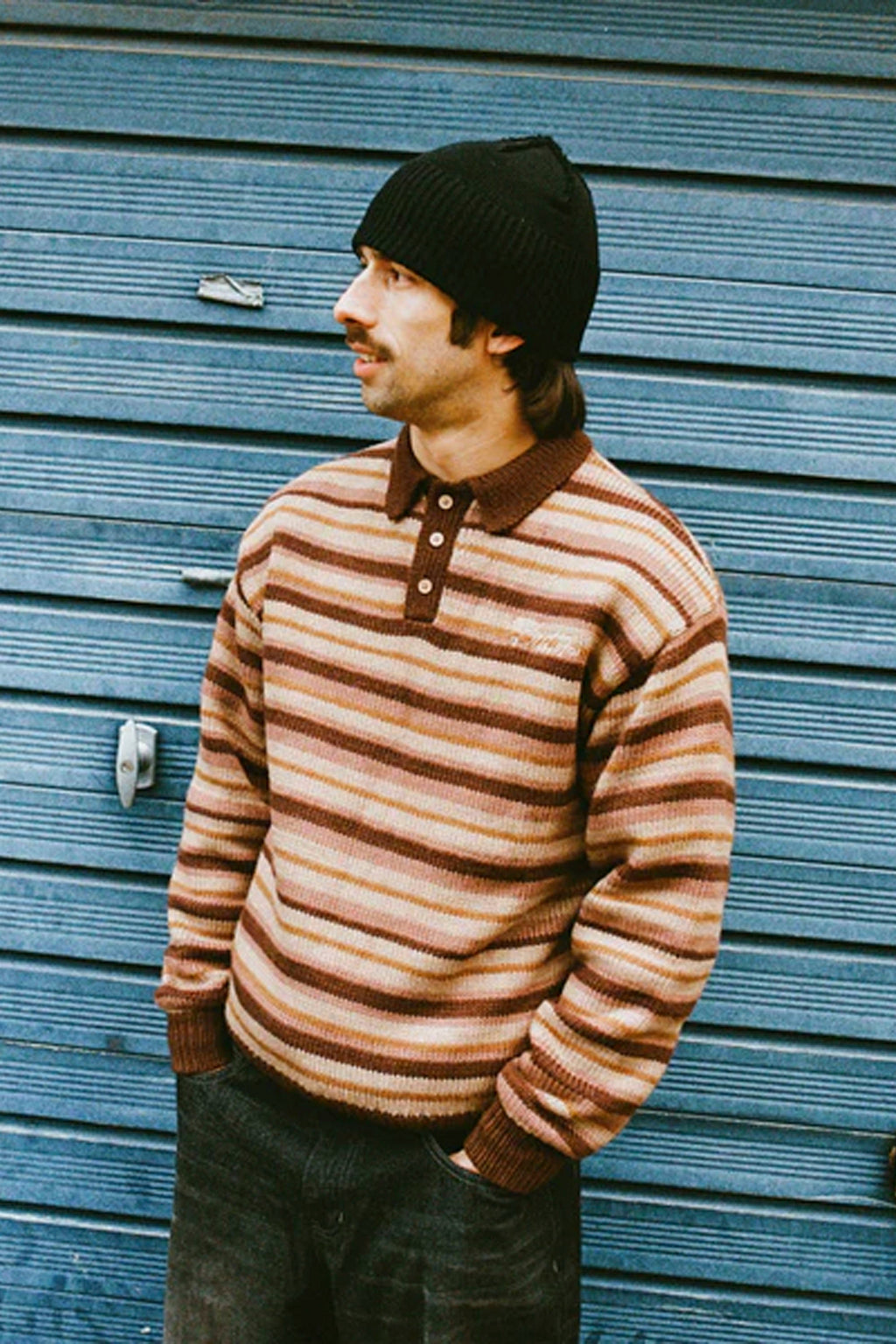 BUTTER - OMBRE STRIPE KNIT SWEATER - CHOCOLATE
