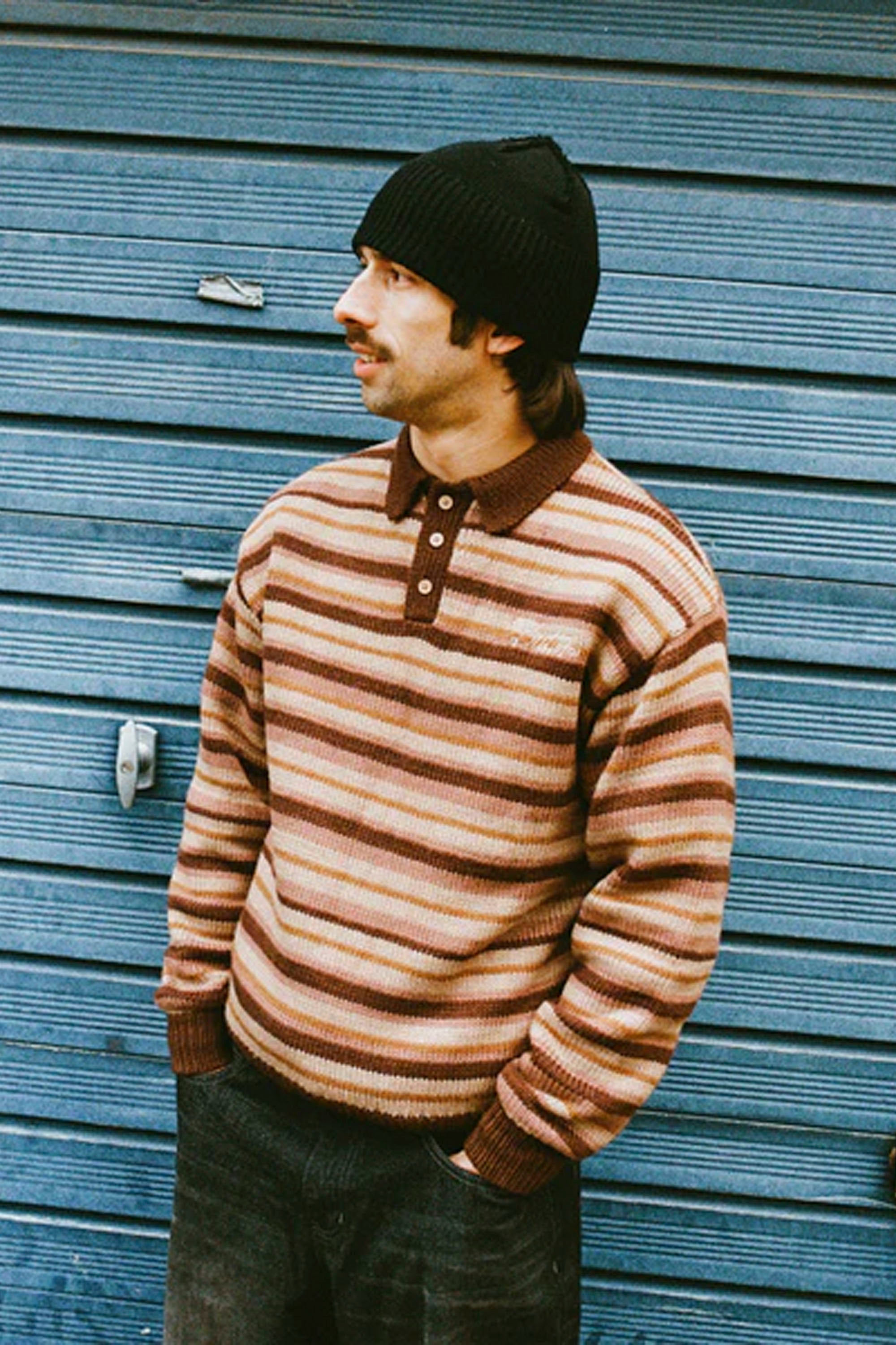 BUTTER - OMBRE STRIPE KNIT SWEATER - CHOCOLATE