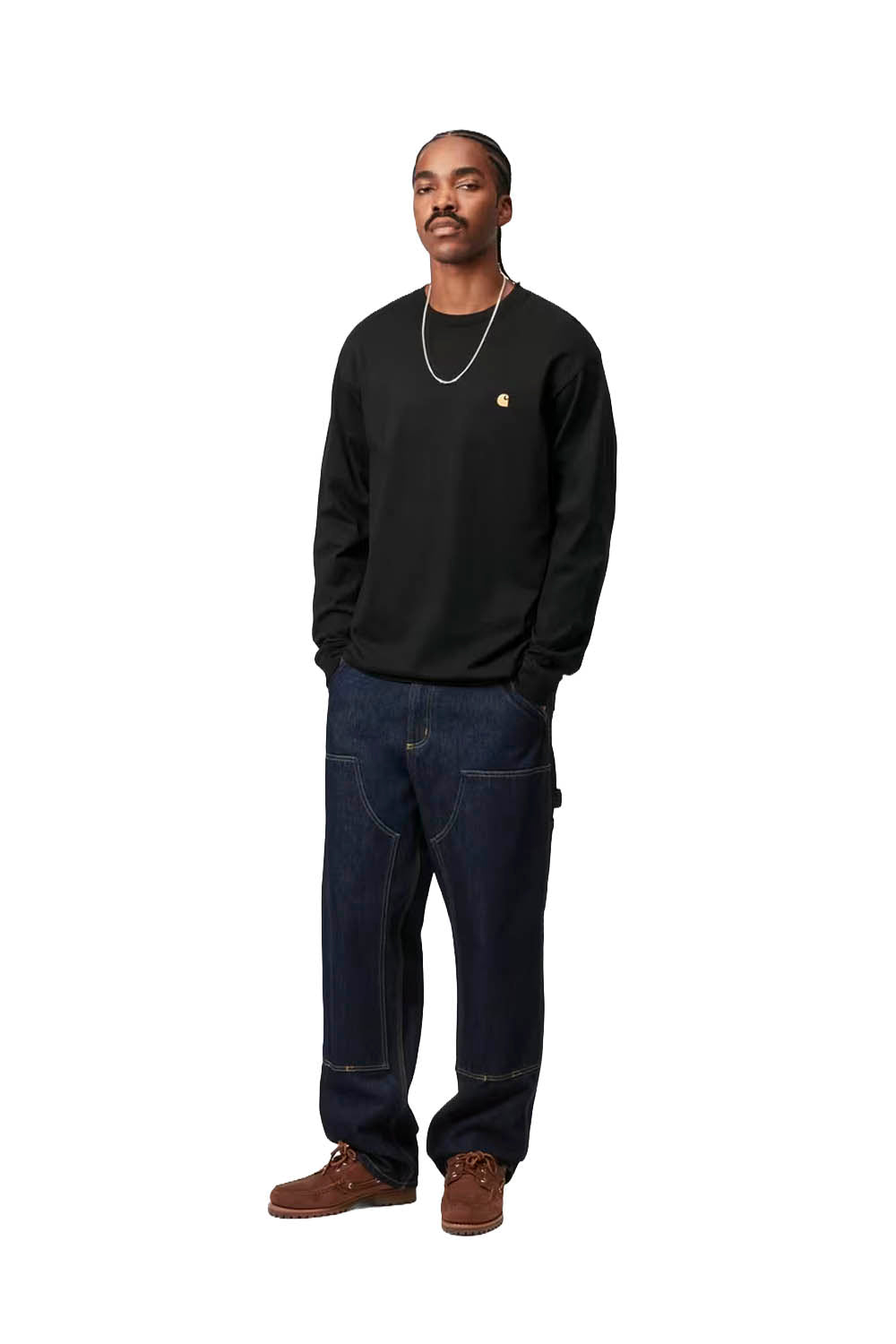 CARHARTT WIP - CHASE LONG SLEEVE T-SHIRT - BLACK