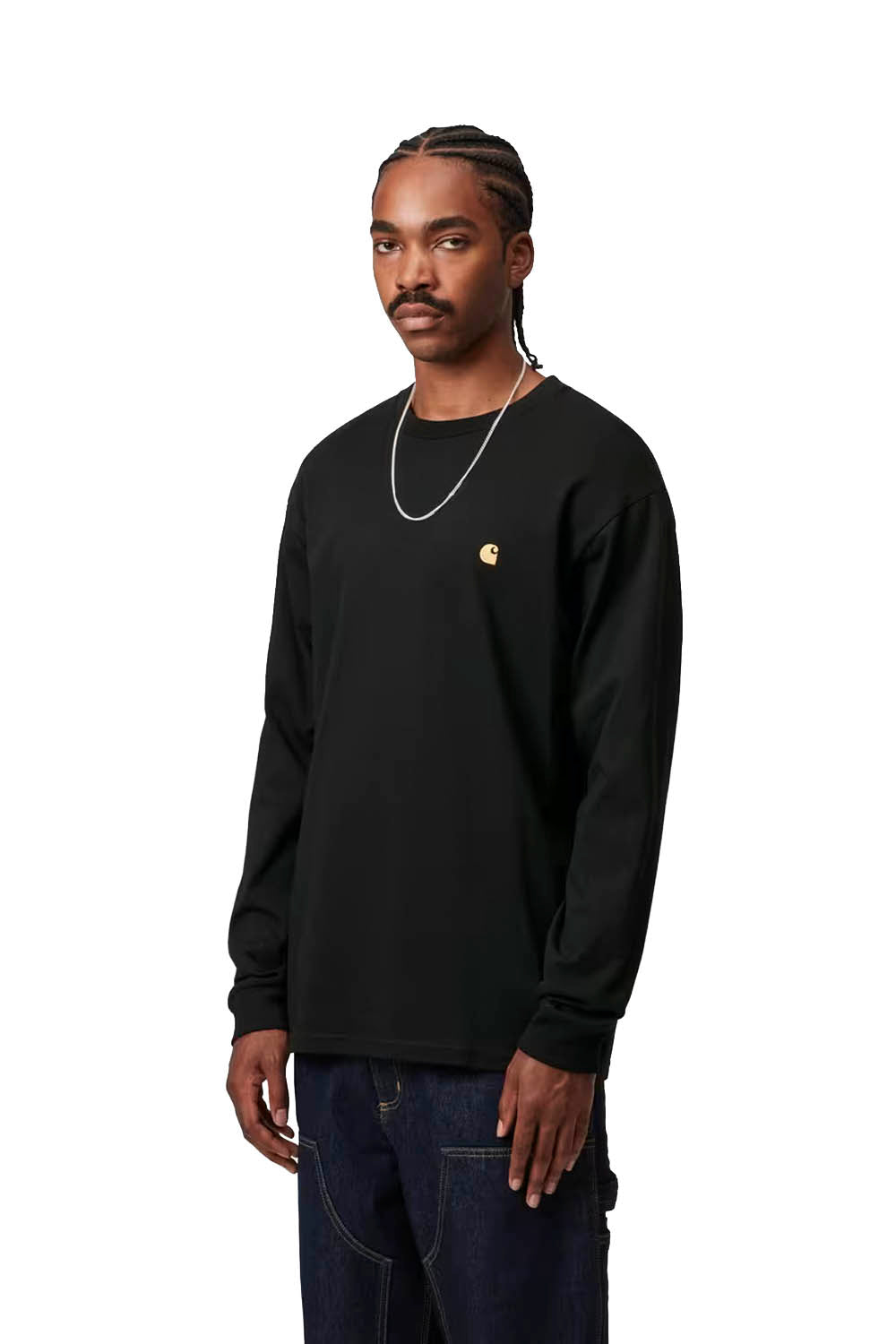 CARHARTT WIP - CHASE LONG SLEEVE T-SHIRT - BLACK
