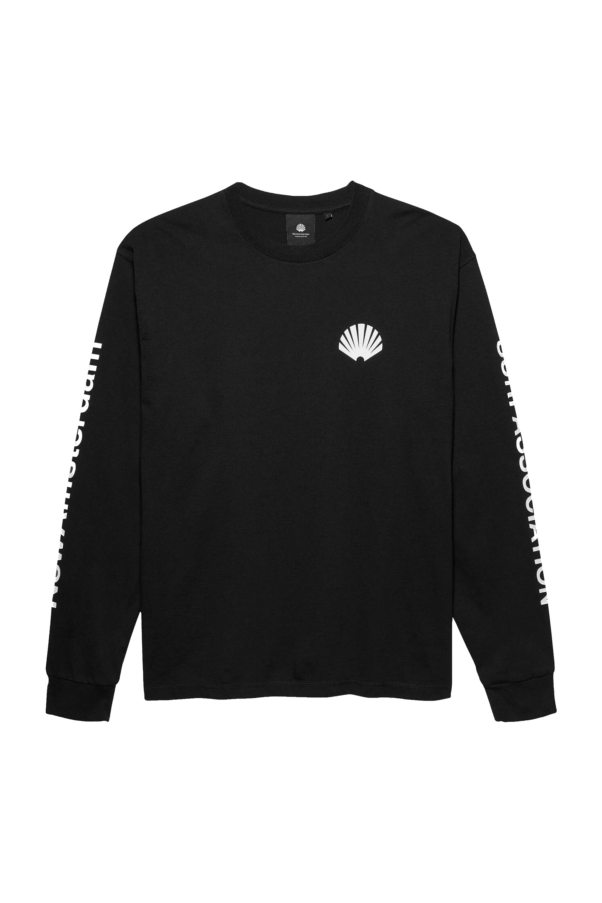 NEW AMSTERDAM SURF ASSOCIATION - LOGO LONGSLEEVE TEE - BLACK /WHITE