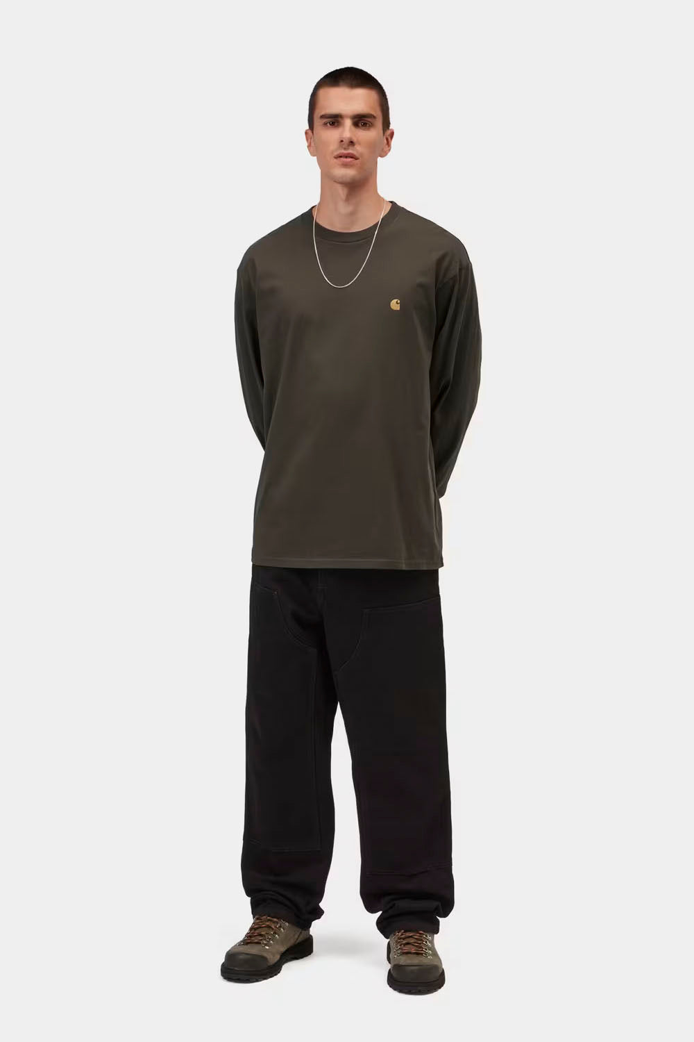 CARHARTT WIP - CHASE LONG SLEEVE T-SHIRT - SHUNGITE