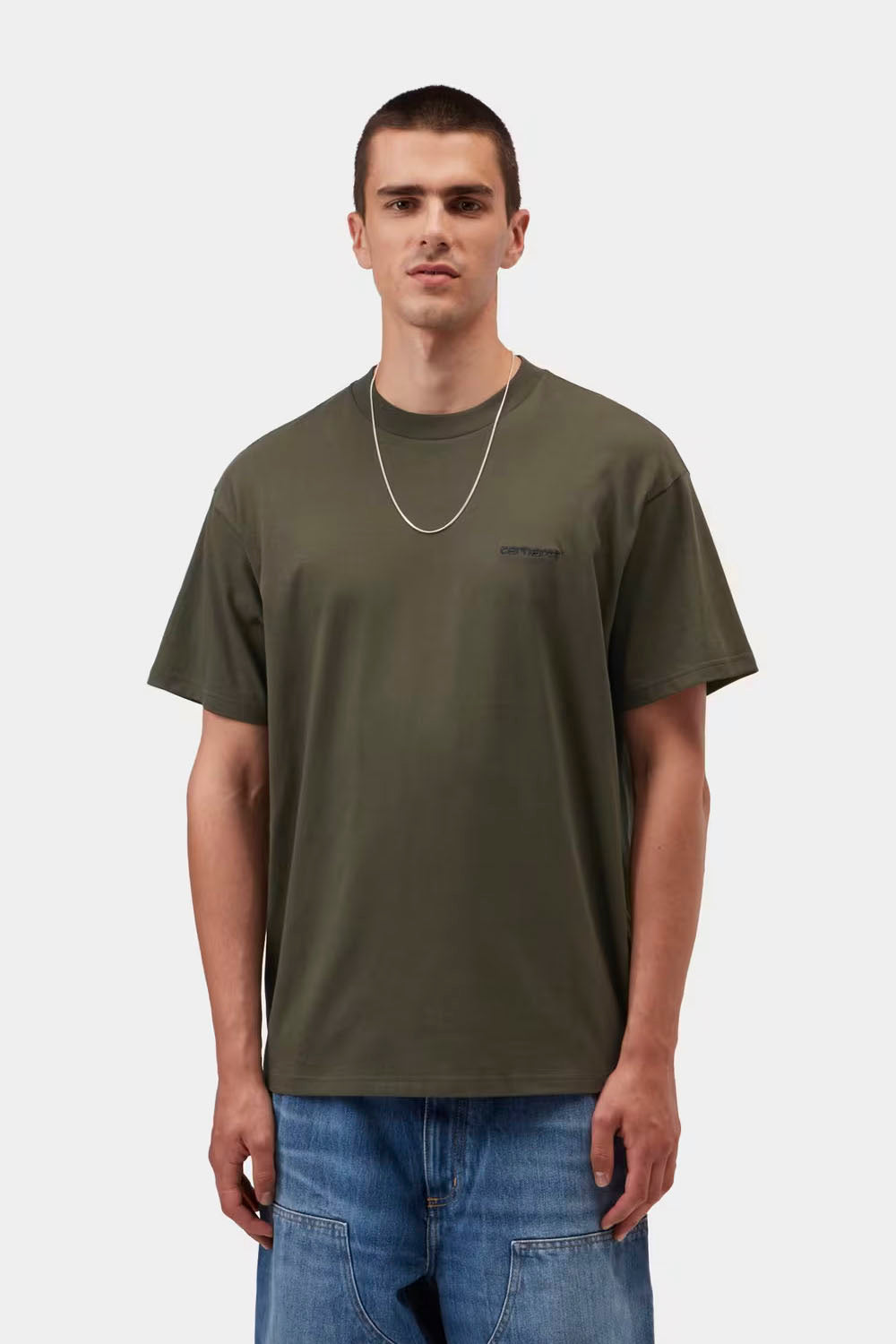 CARHARTT WIP - SCRIPT EMBROIDERY T-SHIRT - CYPRESS