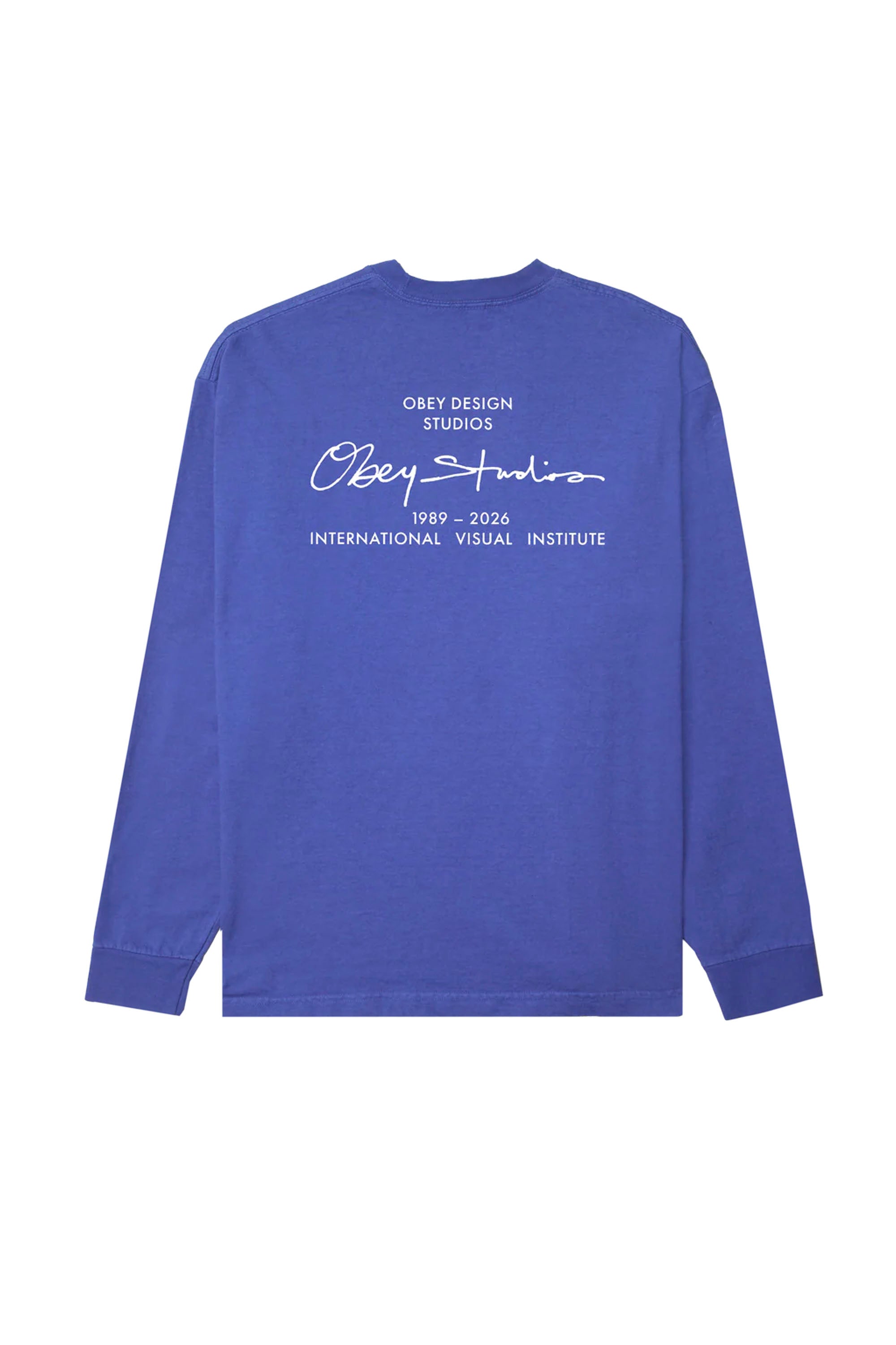 OBEY - OBEY INSTITUTE LONGSLEEVE T-SHIRT - ELECTRIC INDIGO