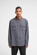 RVCA - HUGUES MICRO CHECKS SHIRT - MOODY BLUE