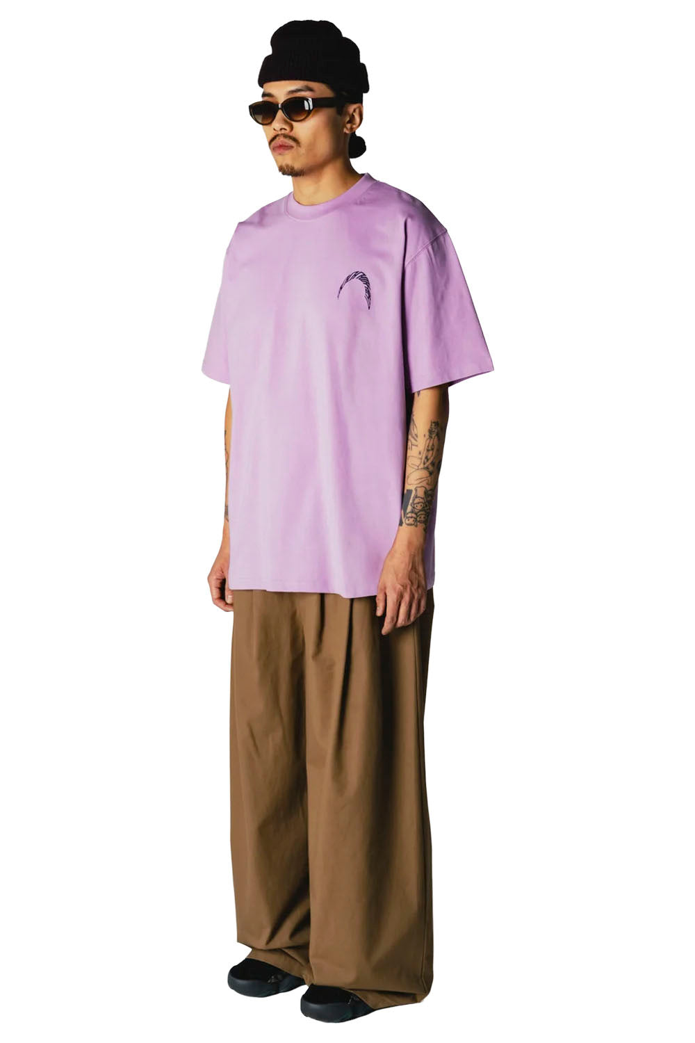 WOODBIRD - WBBAINE WARP TEE - DUSTY VIOLET