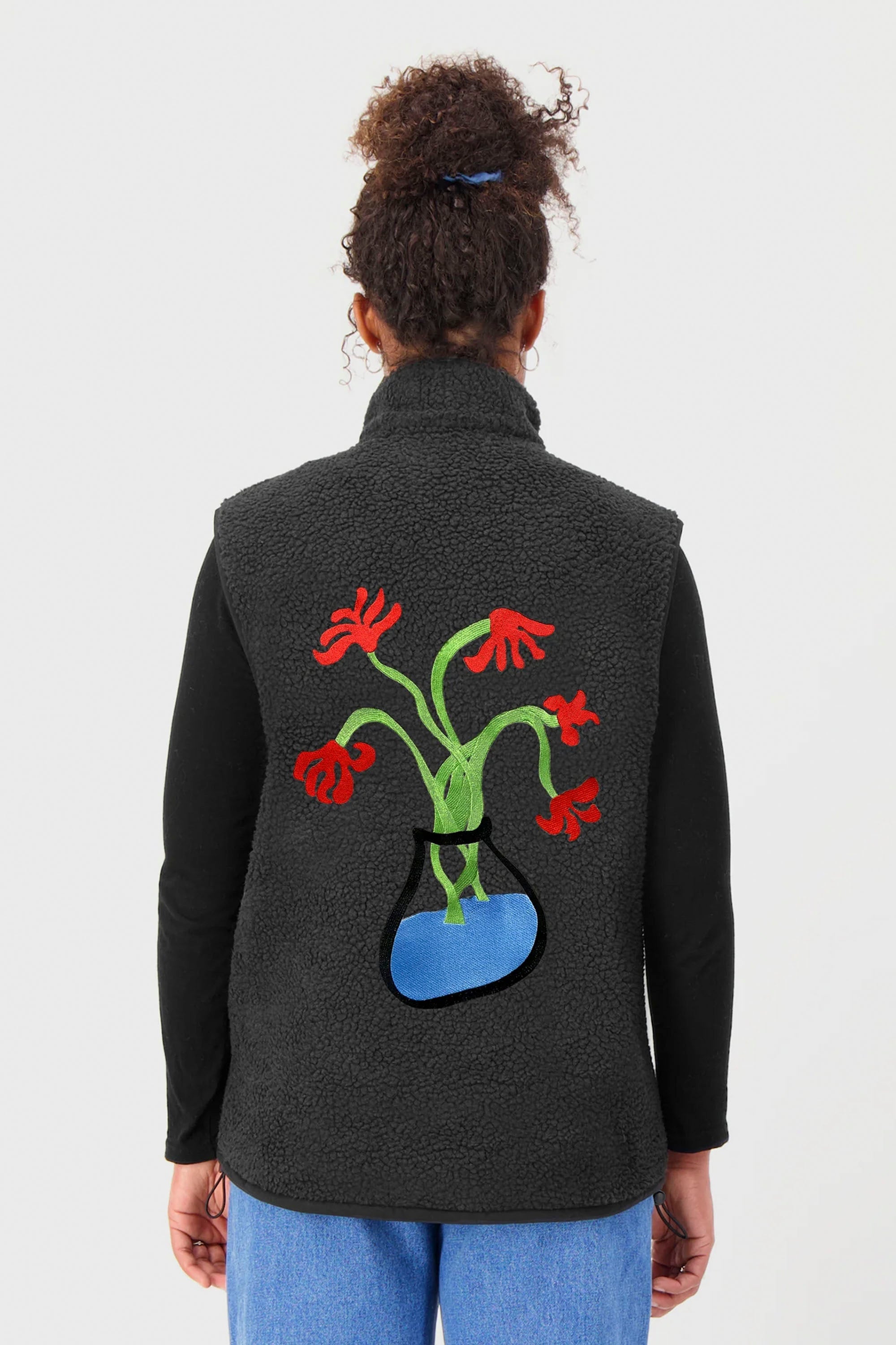 ENCRÉ - FLOWER IN JUNE BODYWARMER - BLACK