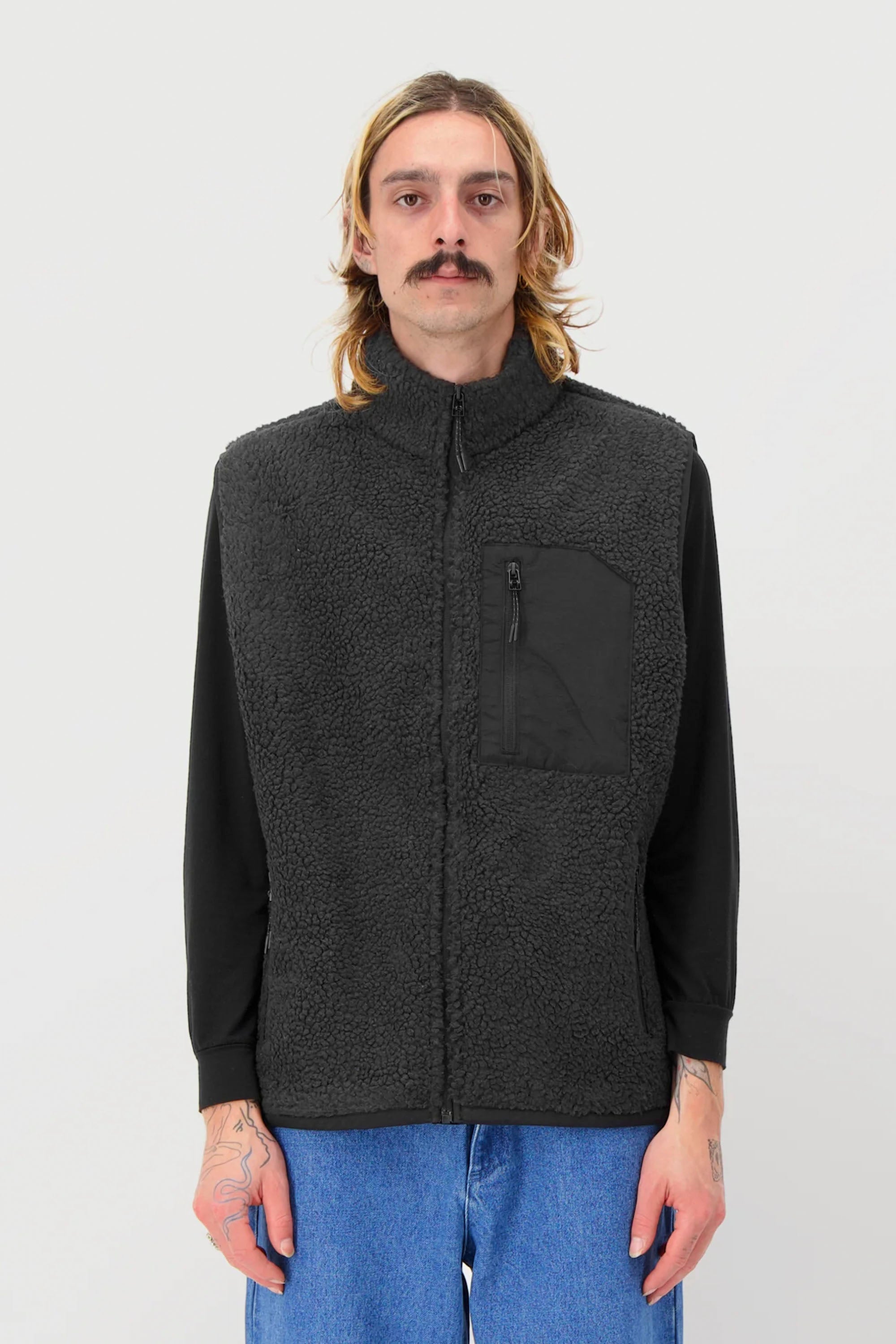 ENCRÉ - FLOWER IN JUNE BODYWARMER - BLACK