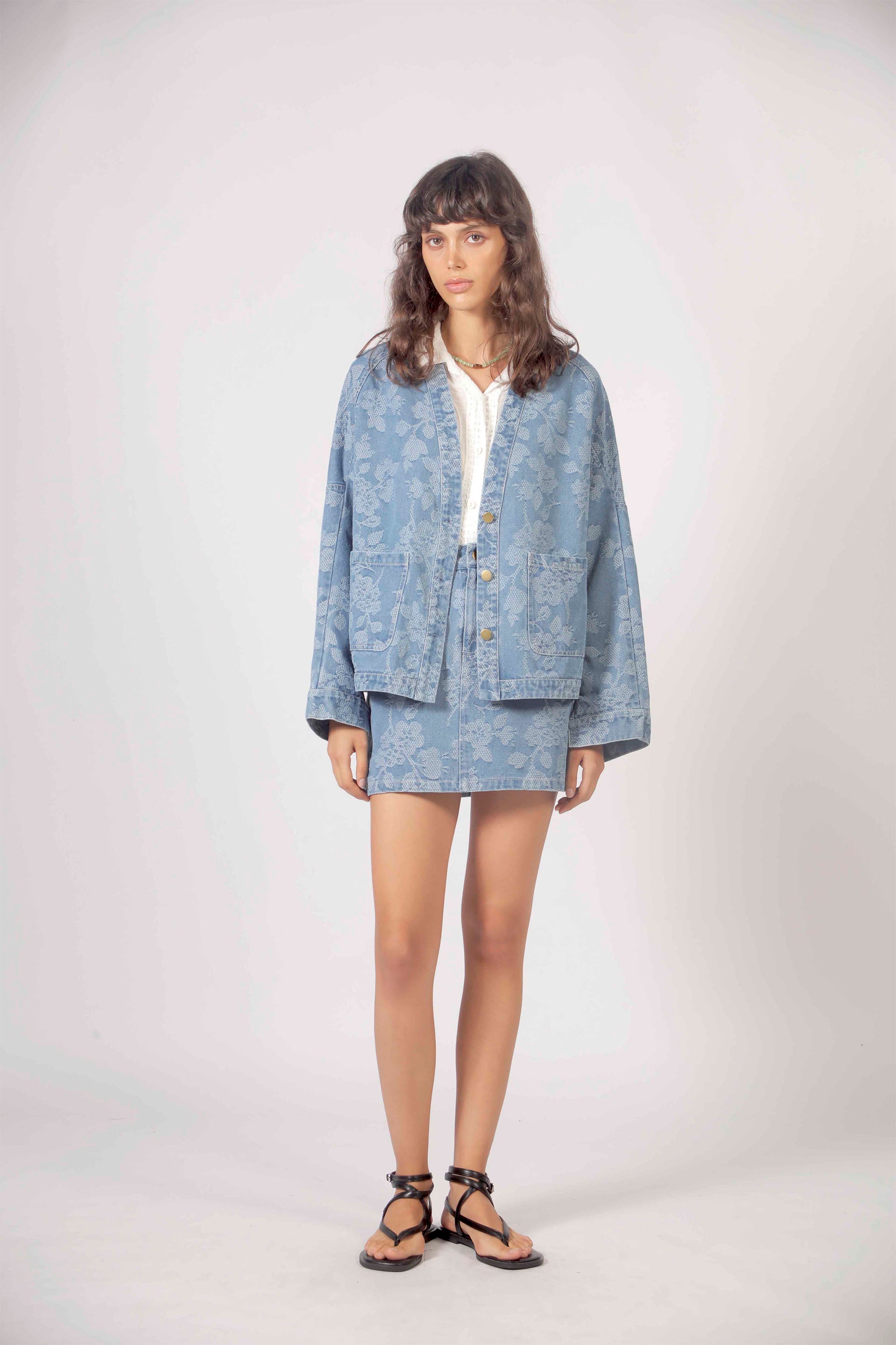 THE KORNER - DENIM FLOWERS JACKET