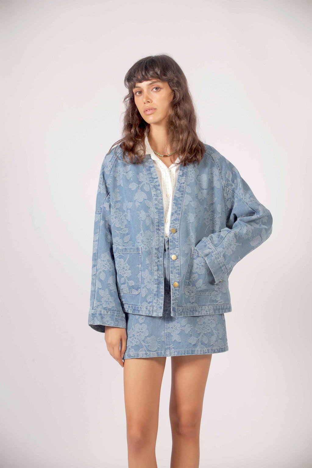 THE KORNER - DENIM FLOWERS JACKET