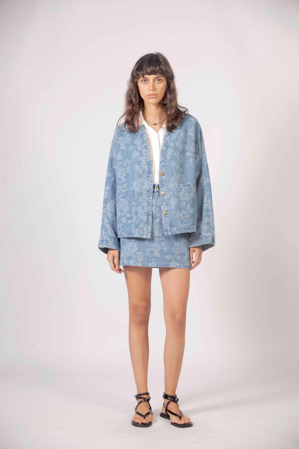 THE KORNER - DENIM FLOWERS JACKET
