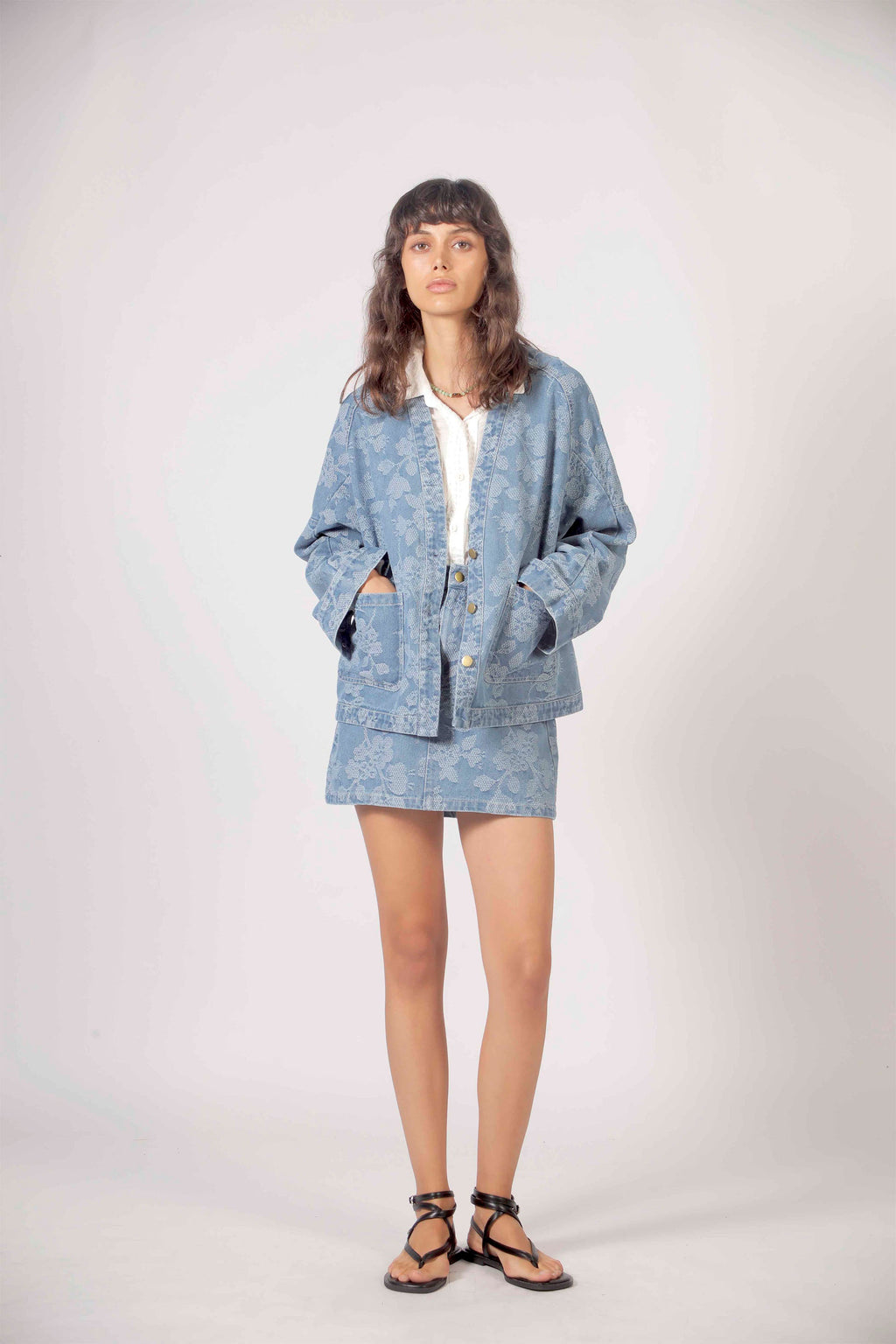 THE KORNER - DENIM FLOWERS JACKET