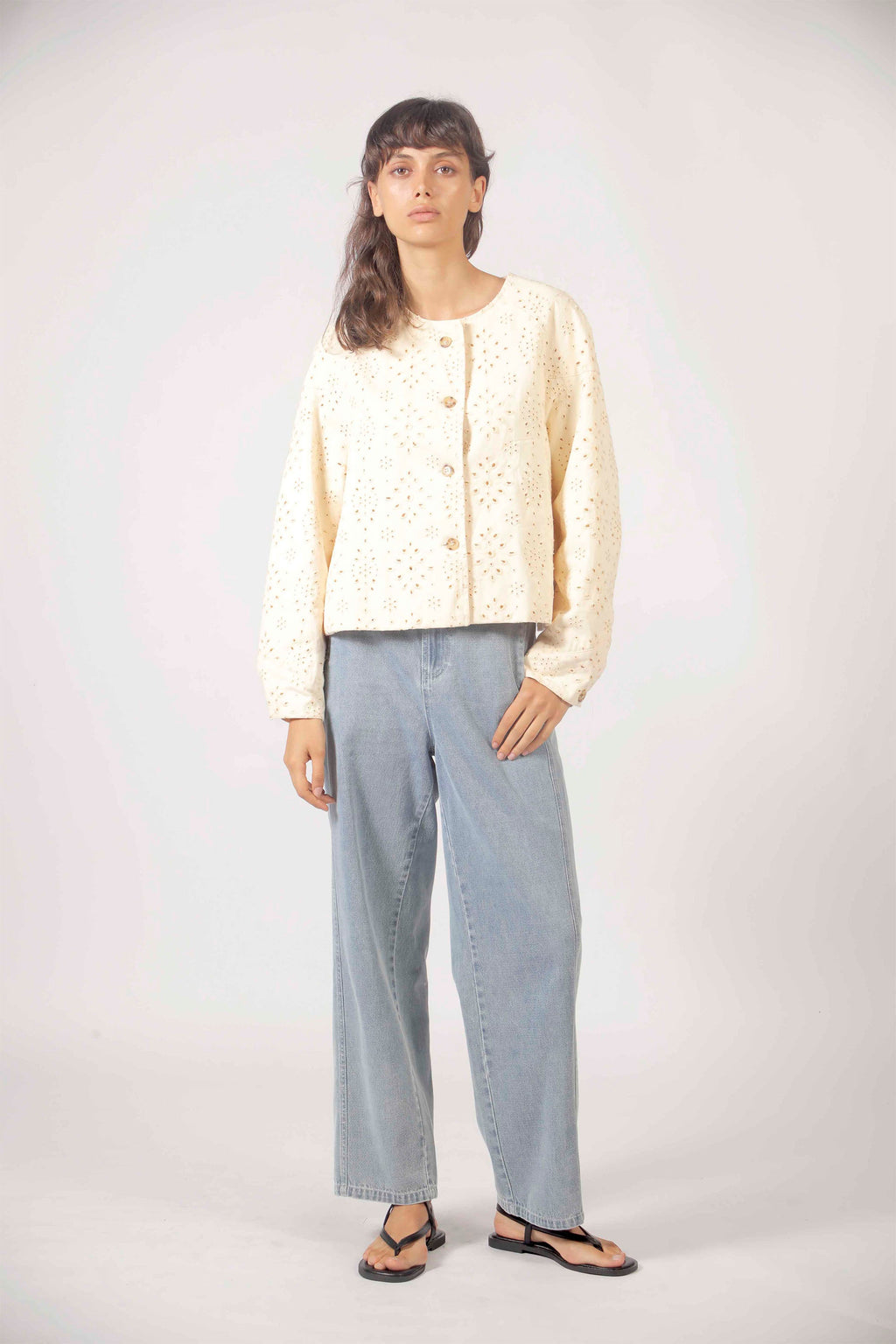 THE KORNER - EMBROIDERED JACKET - CREAM