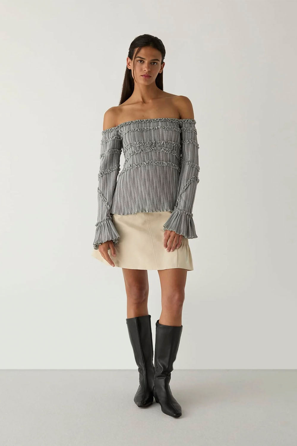 LAAGAM - PETRA SQUARED TEXTURED BLOUSE