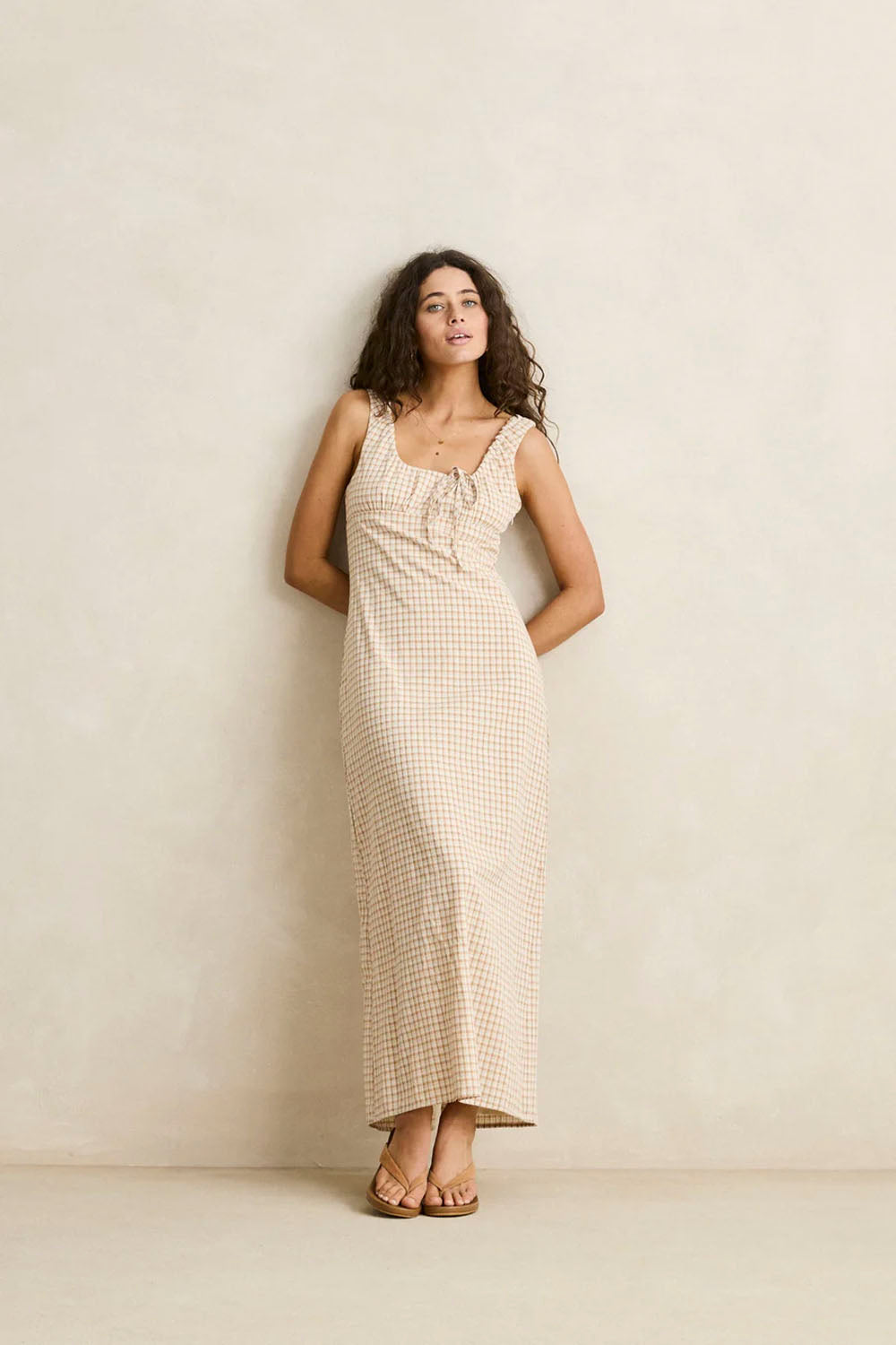 RHYTHM - LONDON CHECK MAXI DRESS