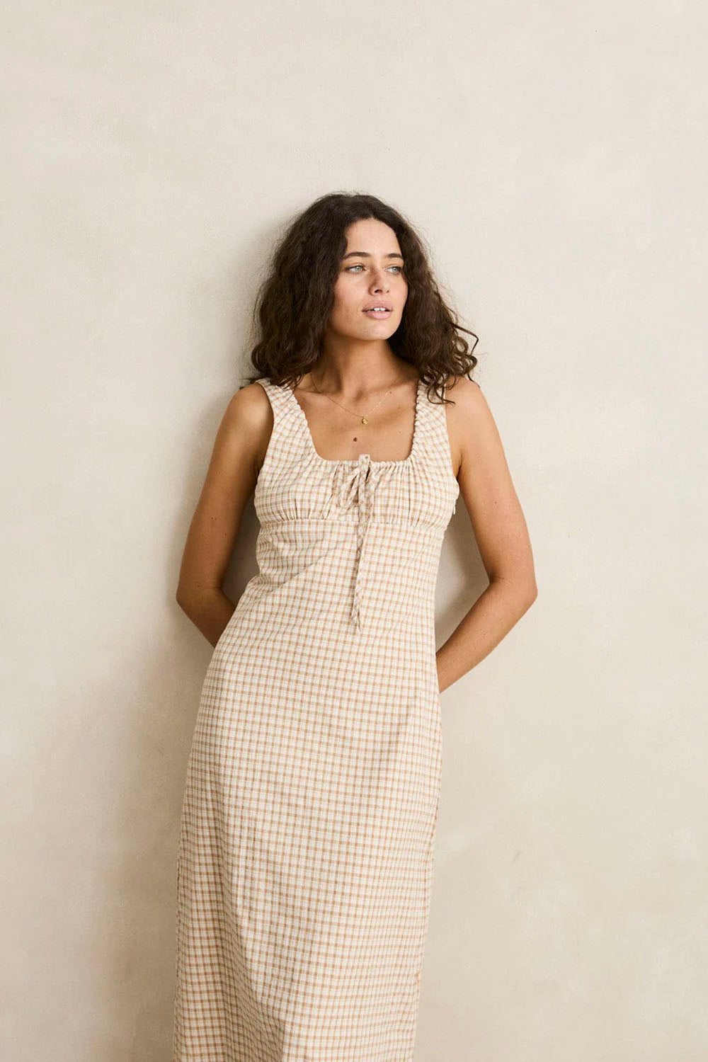RHYTHM - LONDON CHECK MAXI DRESS