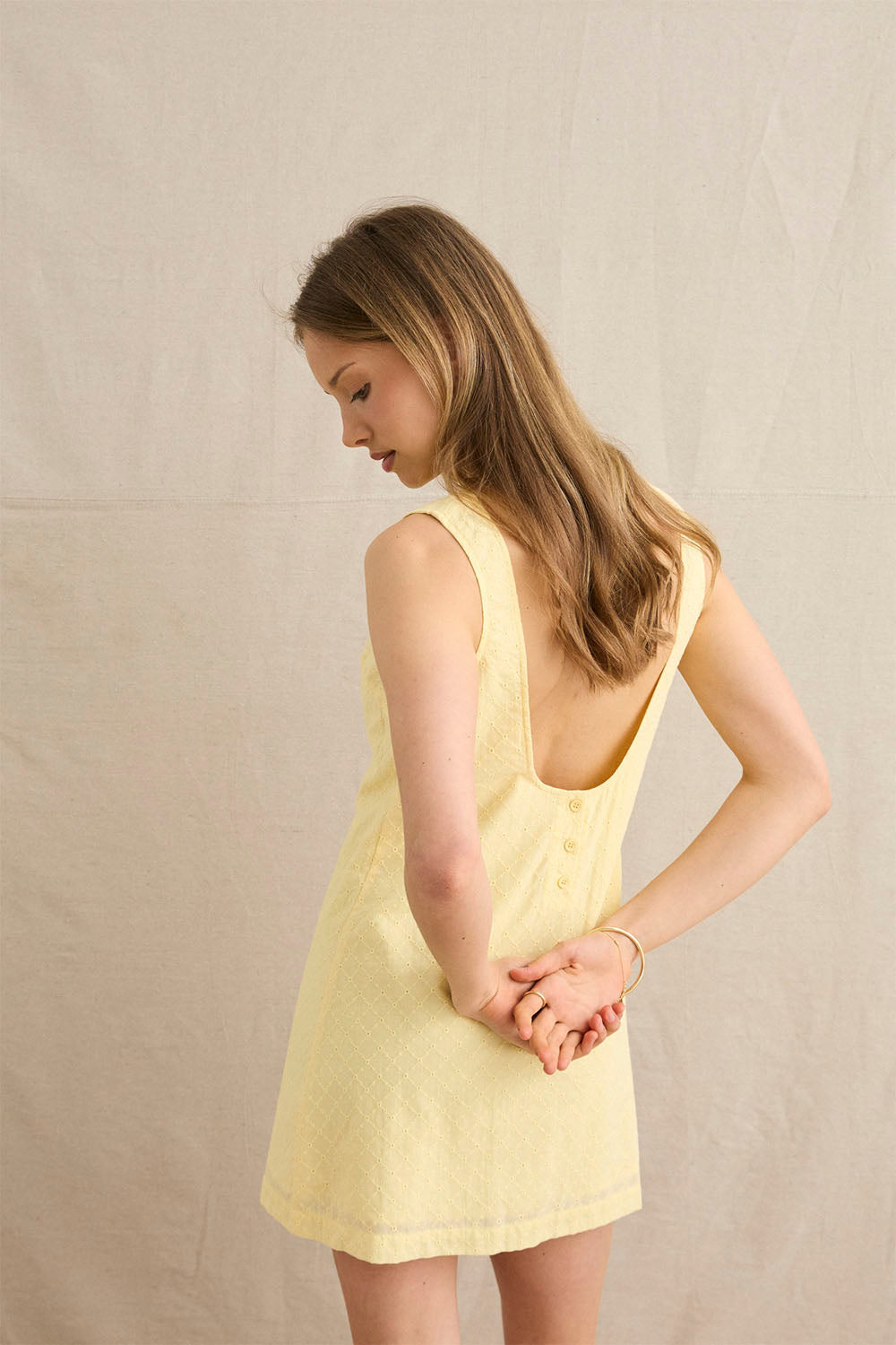 RHYTHM - PORTO EYELET MINI DRESS