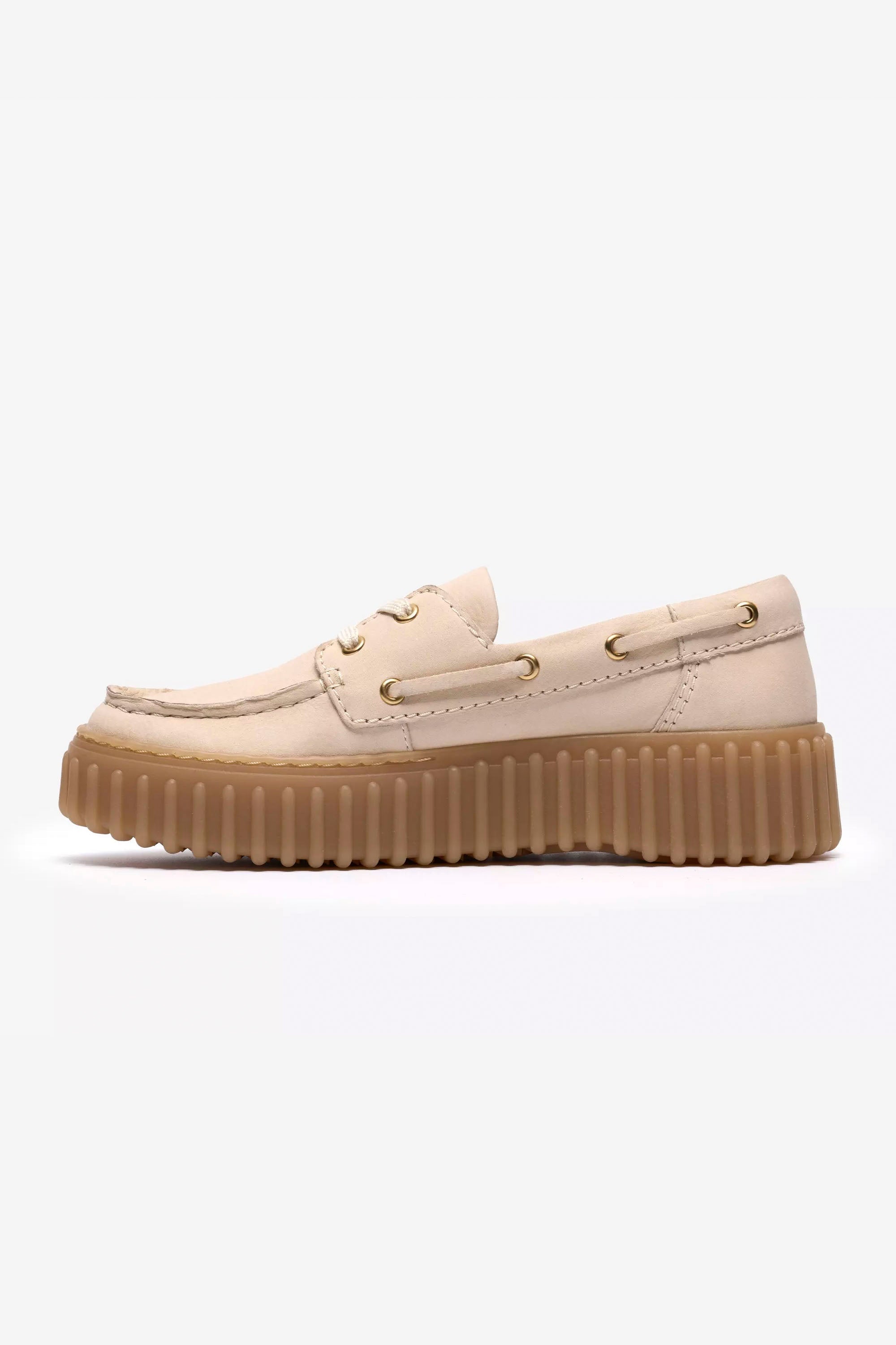 CLARKS - TORNHILL BOAT - CREAM NUBUCK - WOMAN
