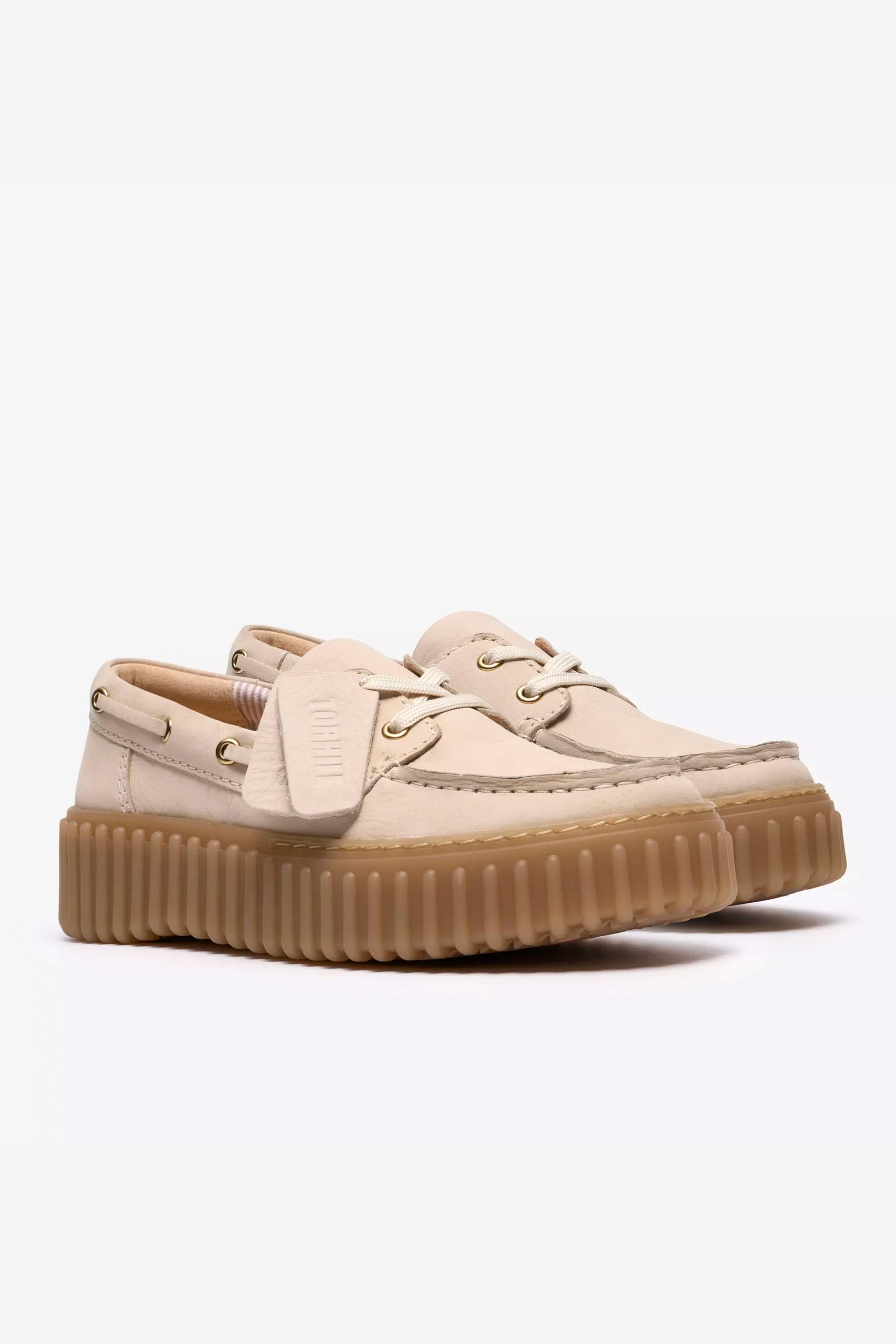 CLARKS - TORNHILL BOAT - CREAM NUBUCK - WOMAN